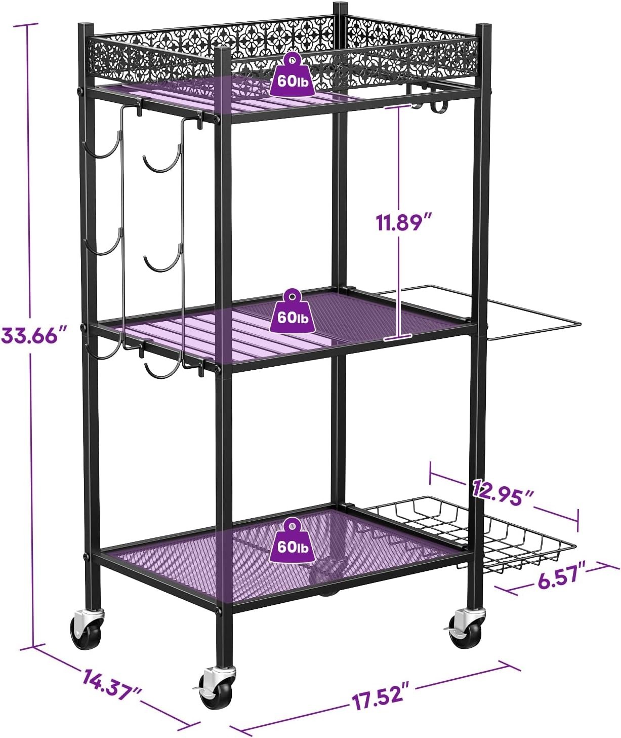 Versatile Exercise Equipment Organizer with Lockable Design and Removable Hooks