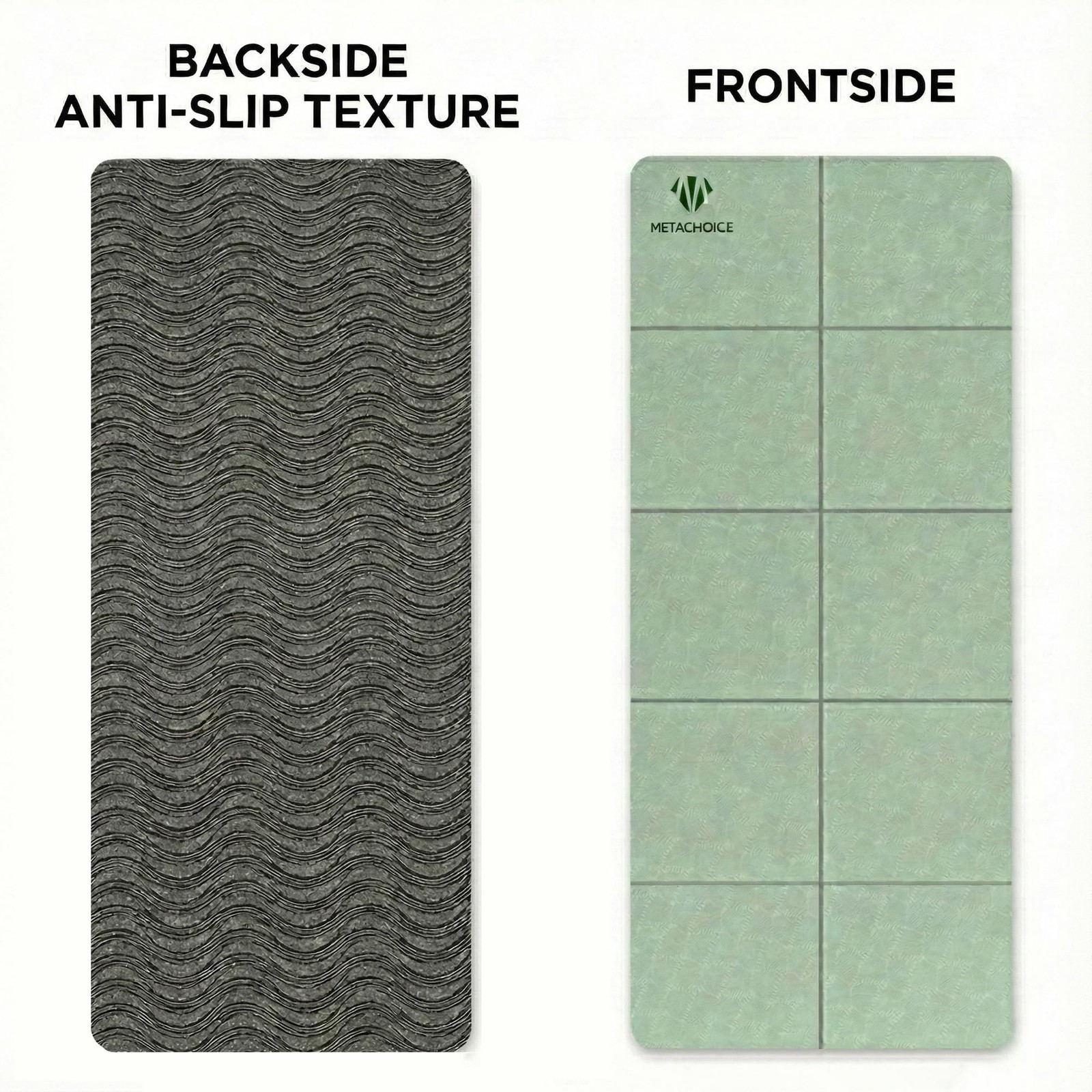 New METACHOICE Foldable Yoga Mat 10 mm Thick Extra Wide 72&Prime;x28&Prime; Non Slip Travel