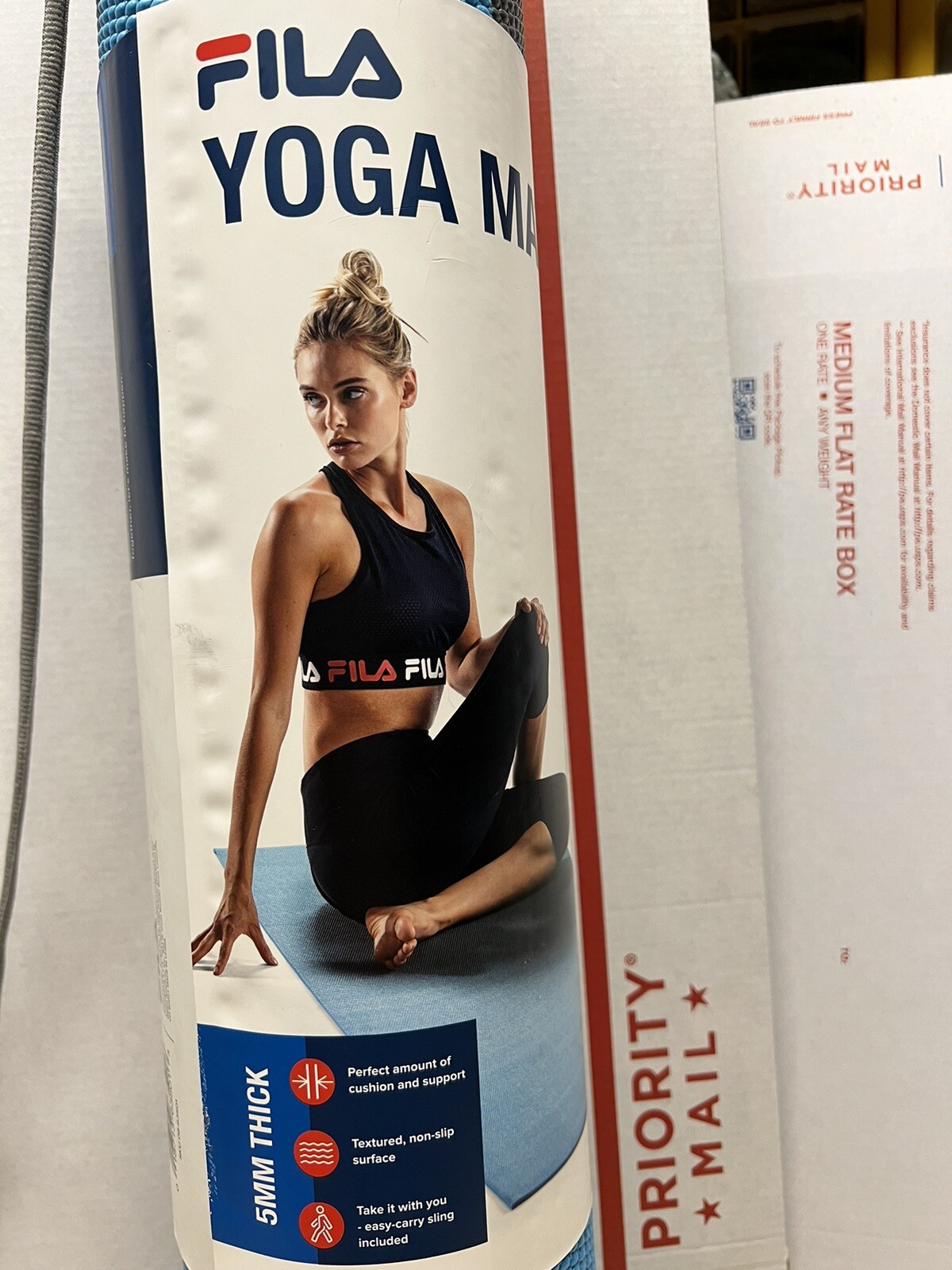 Fila Retro Yoga Mat With Carrying Strap Gray 5mm