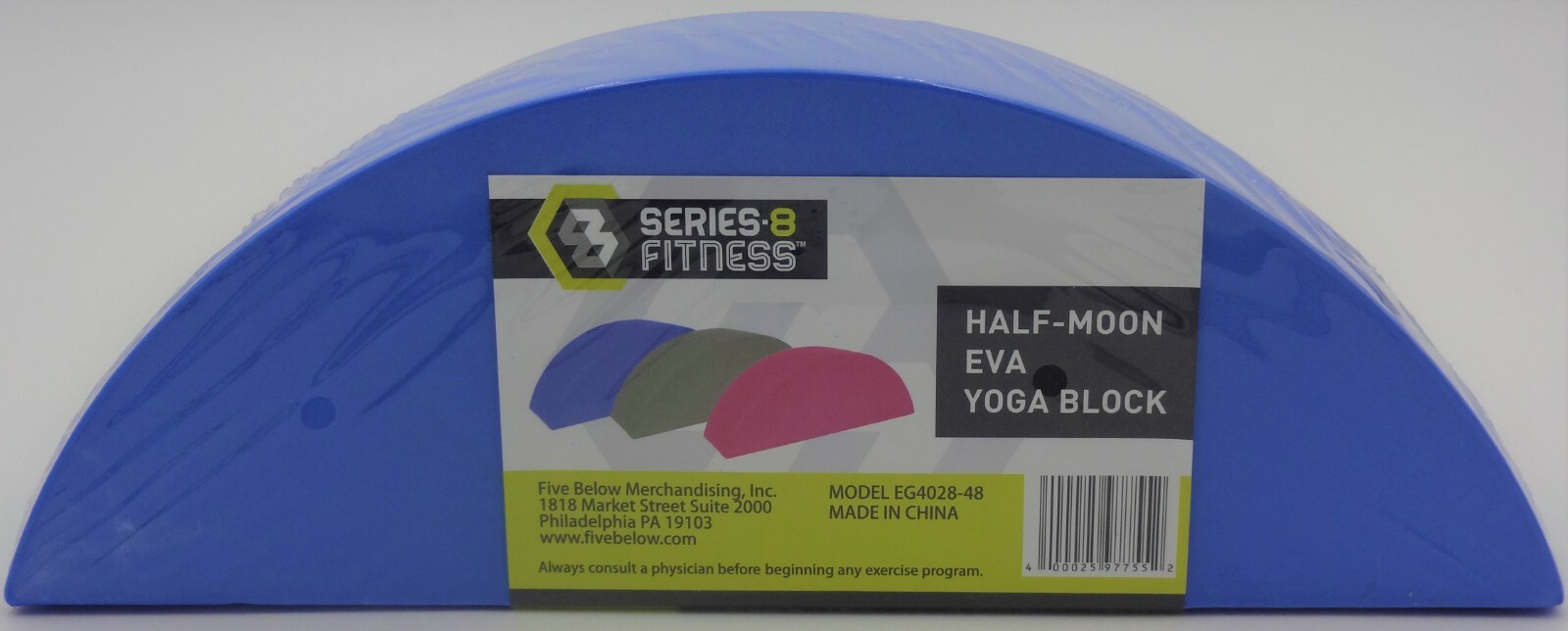 Series 8 Fitness Gray Half-Moon &lsquo;Eva&rsquo; Yoga Block. Set of 3 Relax exercise muscle