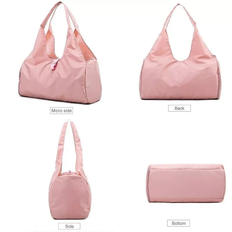 WOLT Gym Bag For Women – Pink Yoga Mat Bag With Shoes Compartment, Weekender Ove