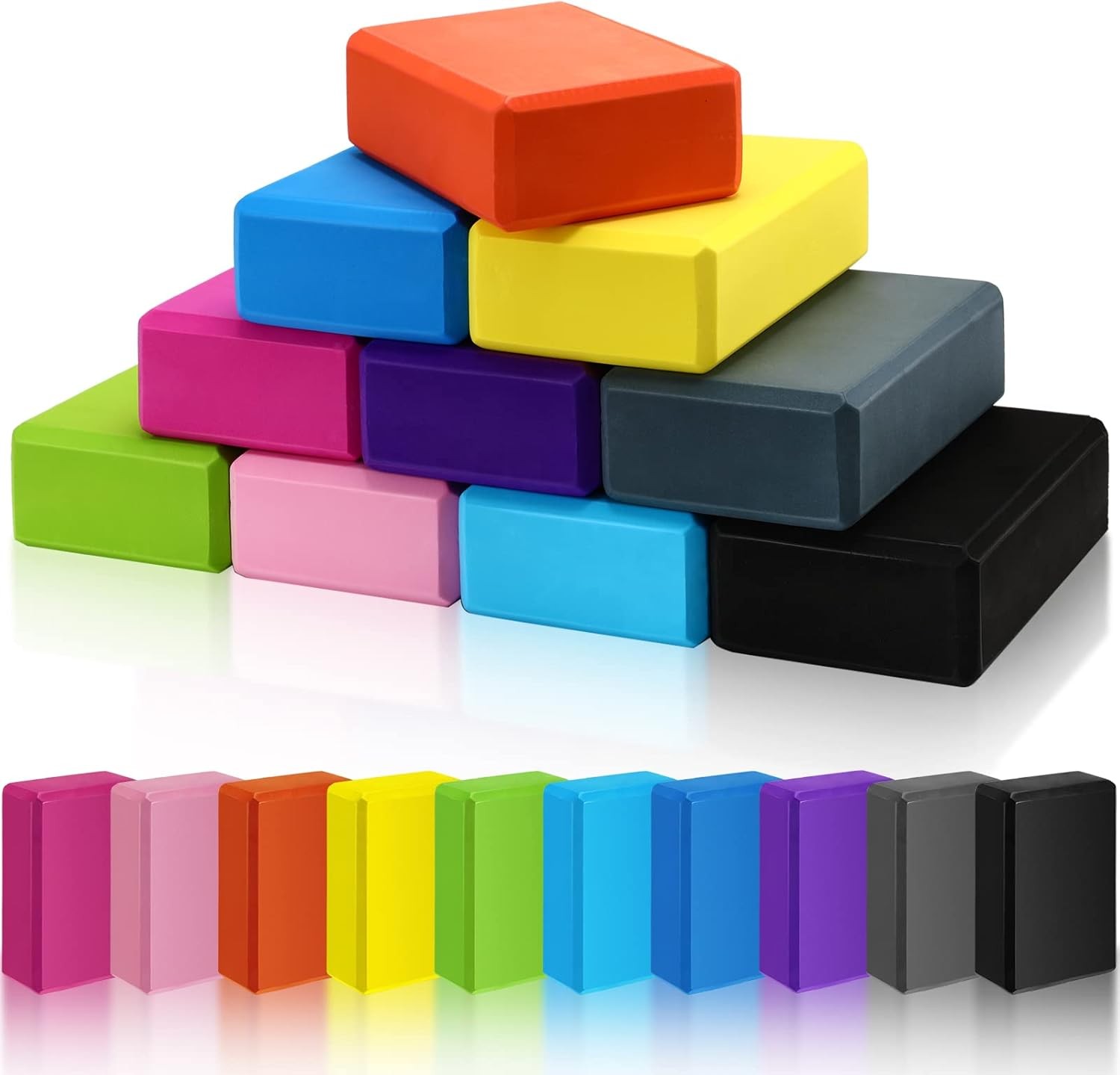 10 Pcs Foam EVA Yoga Blocks Lightweight Non Slip Supportive Yoga Bricks for Pila