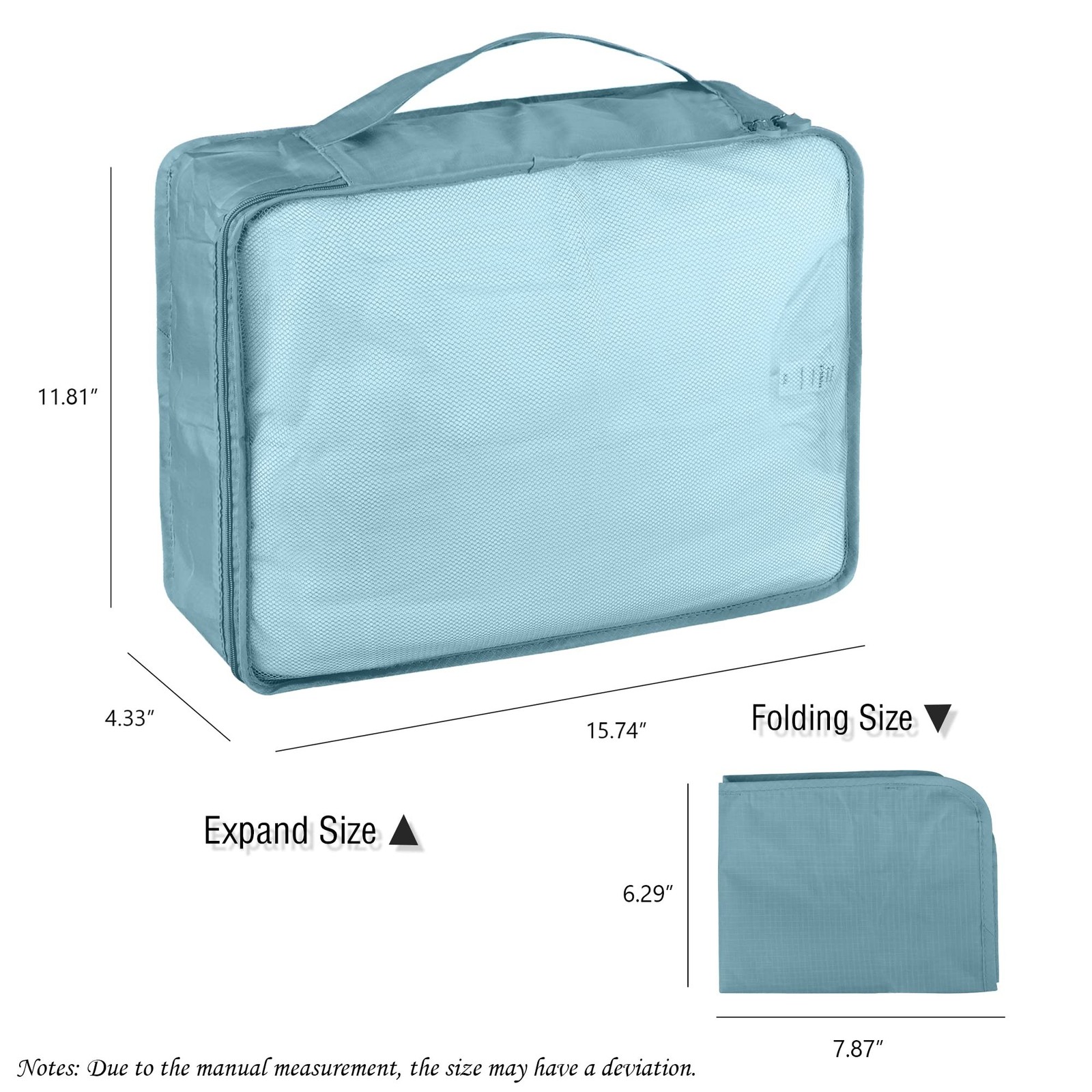 Packing Cubes Set, 2 Pcs Packing Organizers Set for Suitcases (Grey blue)