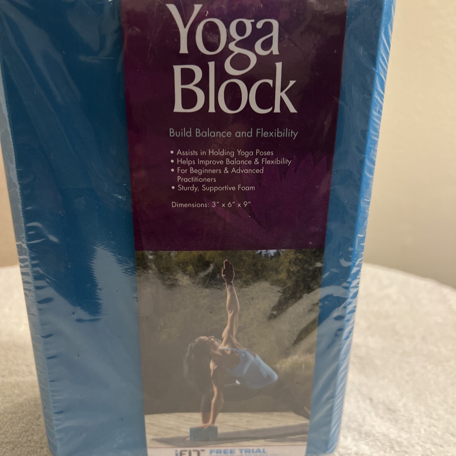 Lotus Yoga Block Foam 3&Prime;x6&Prime;x9&Prime; Blue Brand New Sealed