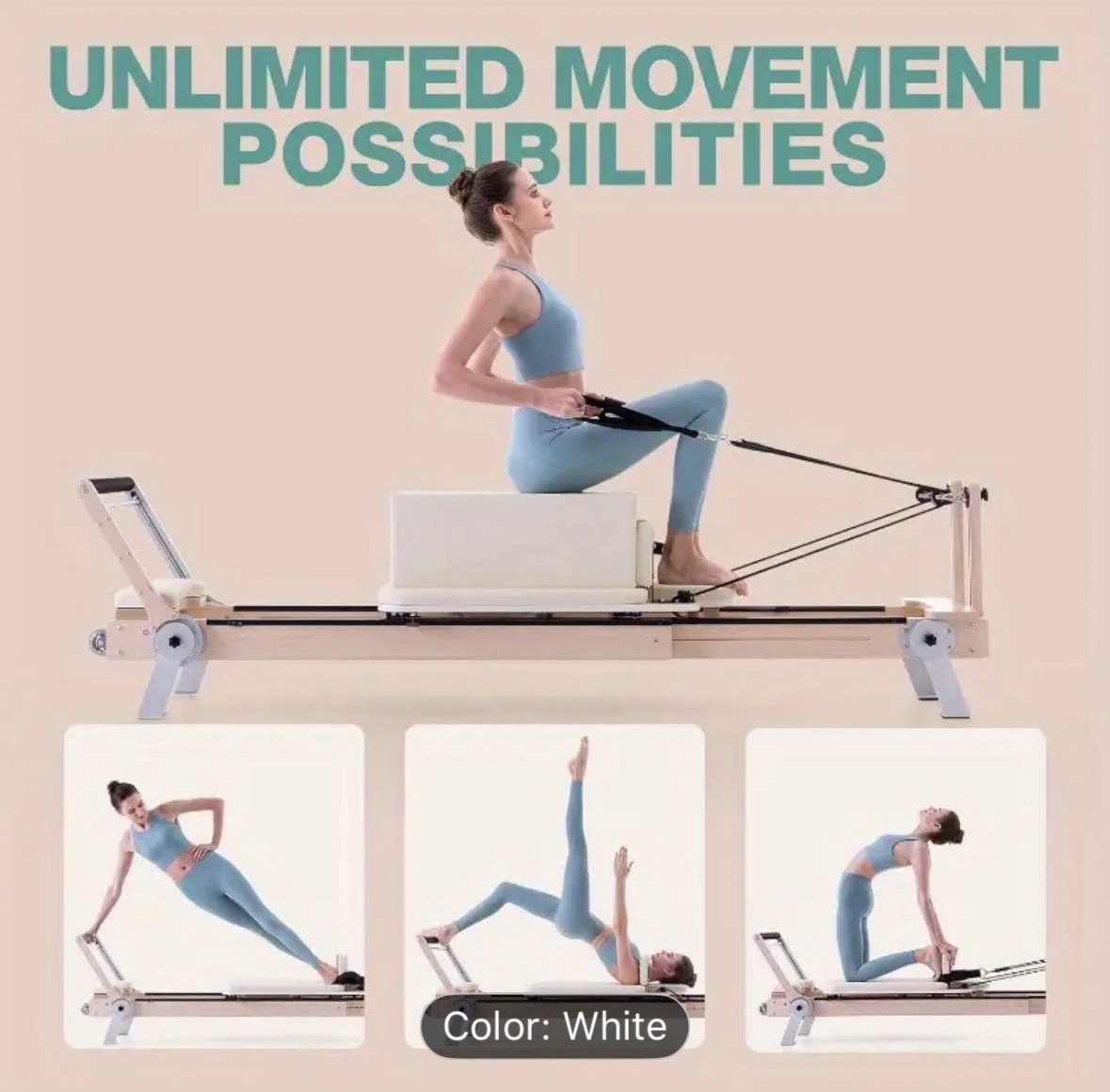 Pilates Reformer Studio Adjustable / Carbon Steel Springs. Ship To Puerto Rico