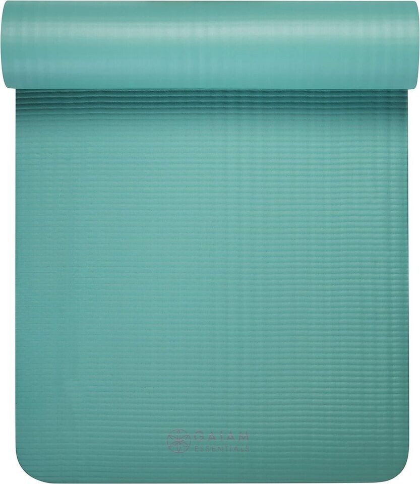 Gaiam Thick Yoga Mat Fitness Exercise Mat w/ Easy-Cinch Carry Strap 72x24x2/5in