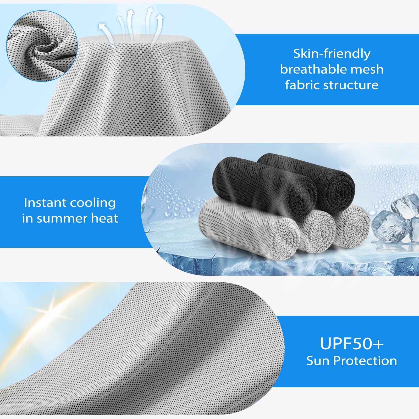 Cooling Towels – 5 Pack Gym Towels, Gym Towels for Working Out, Yoga Towel, Q…