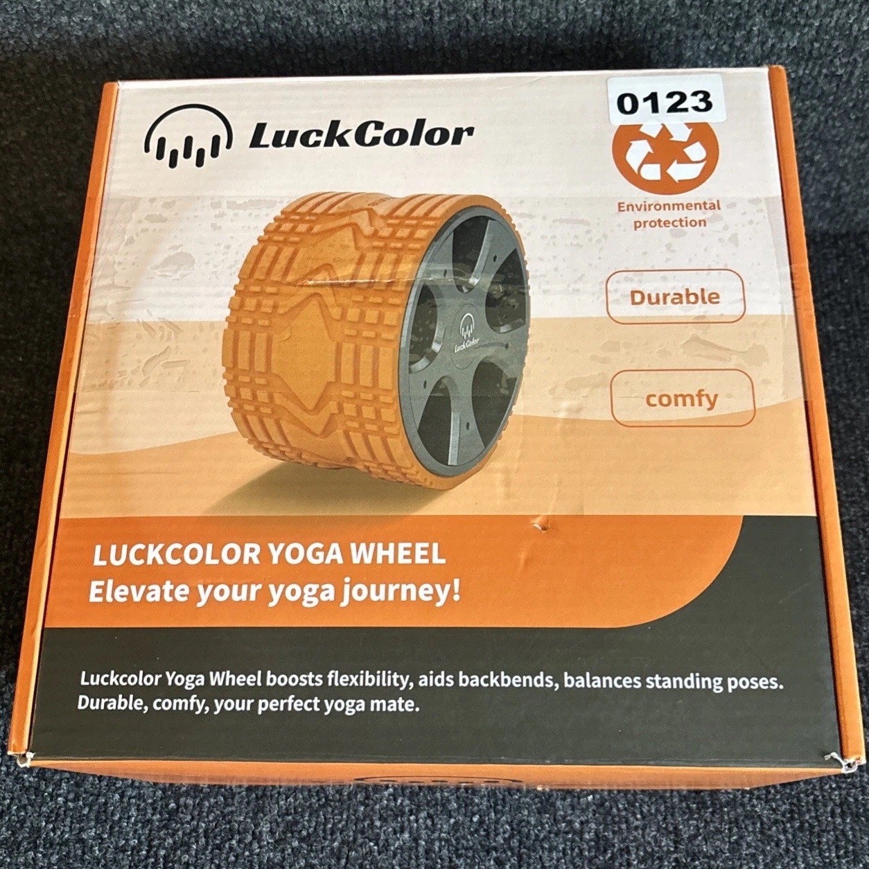 Luck Color 9”in Yoga Wheel Orange & Black Flexibility Backbends Balance Poses
