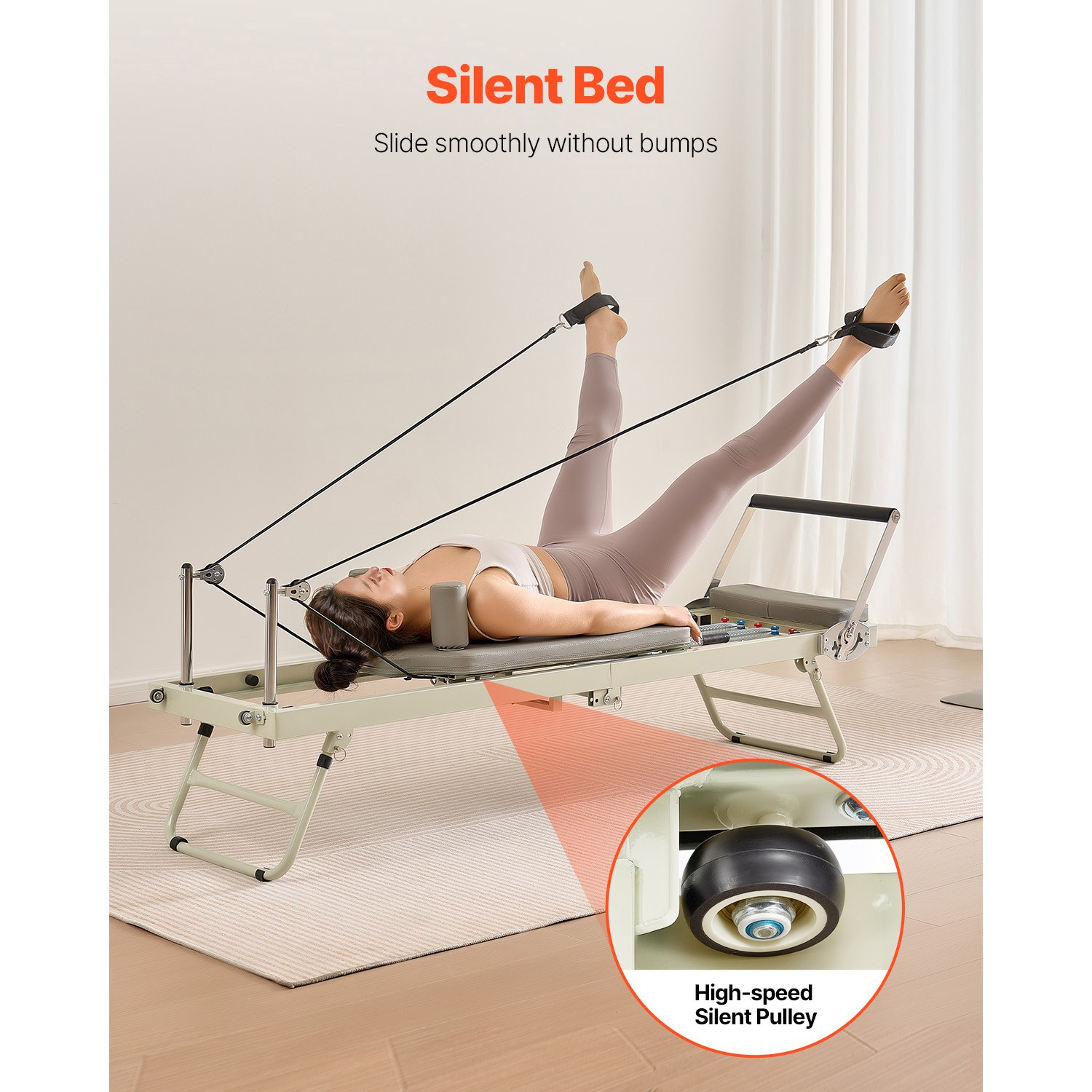 Uimoso Foldable Pilates Reformer for Home Workouts with Adjustable Resistance