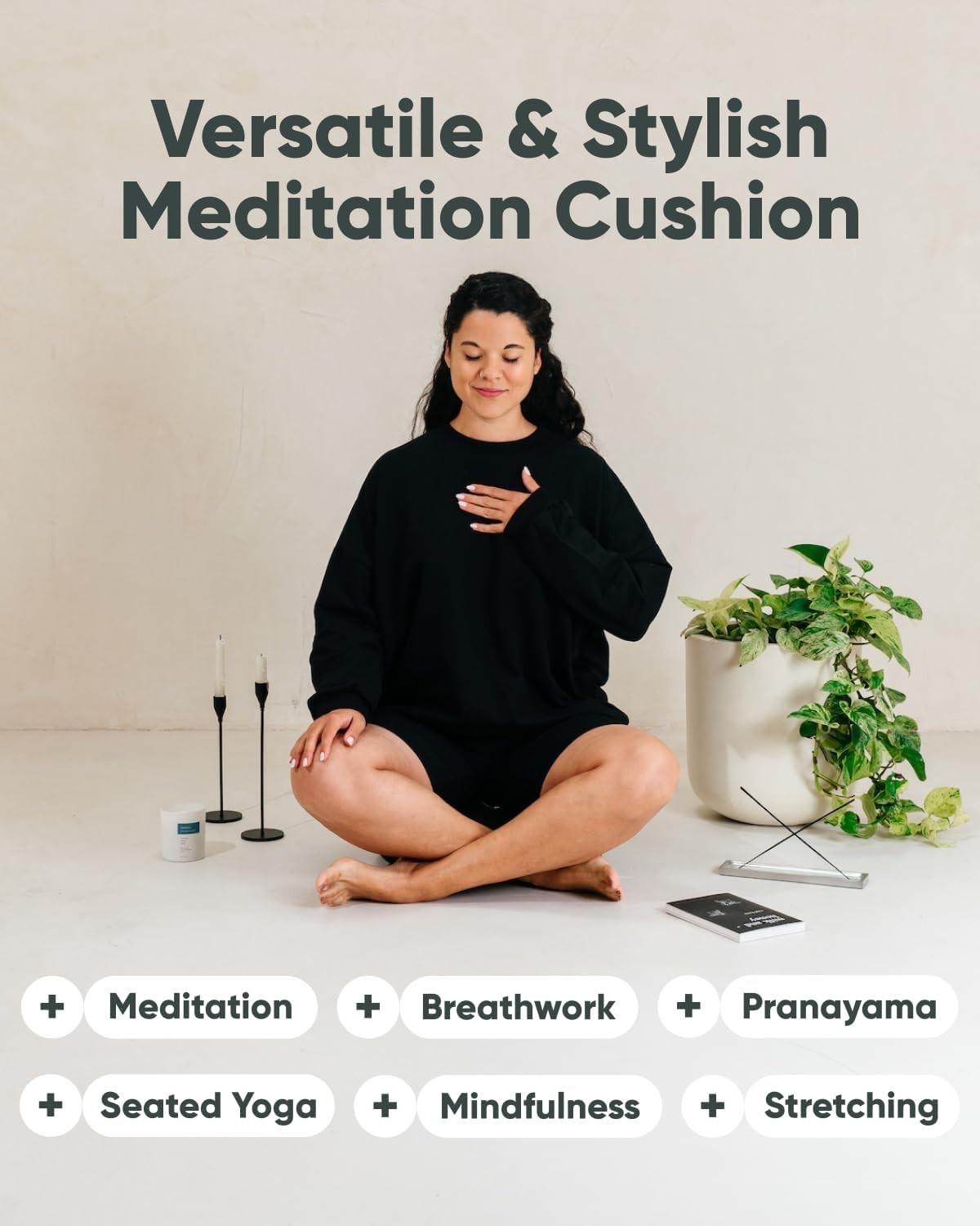 Mindful & Modern Large Meditation Cushion for Zafu Yoga – Meditation Pillow f…