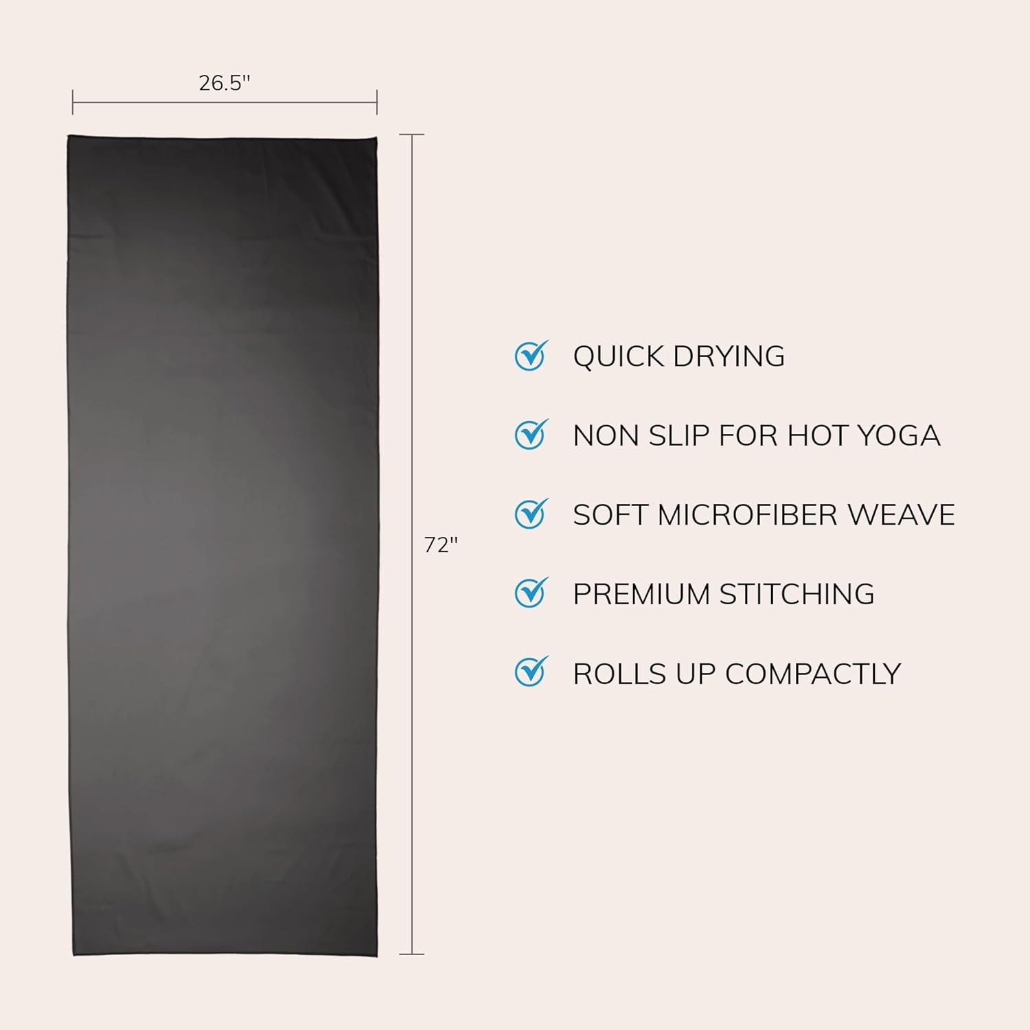Fittest Pro Non-Slip Hot Yoga Towel Super Absorbent 72×26