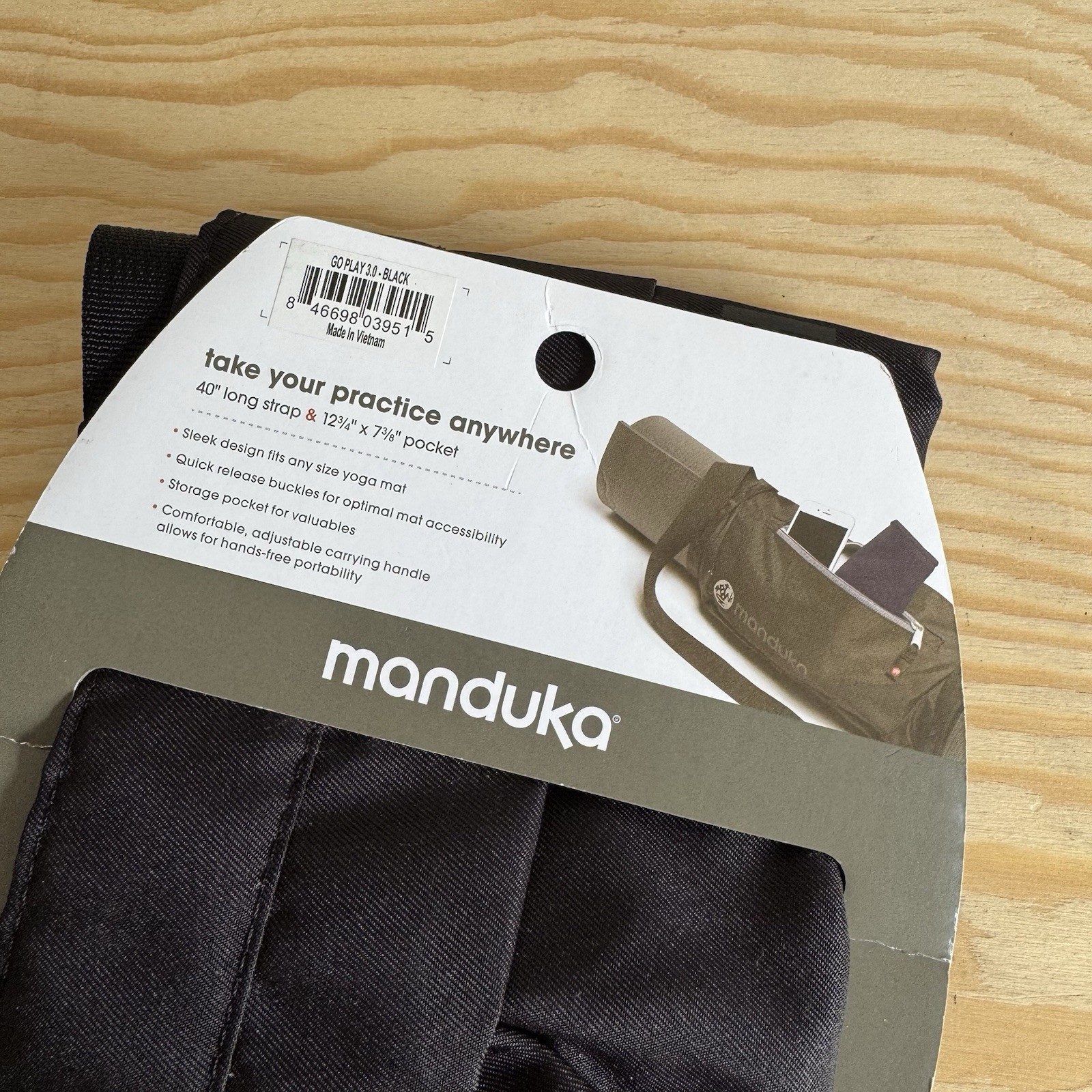 Manduka Go Play 3.0 Yoga Mat Bag, Black, One Size
