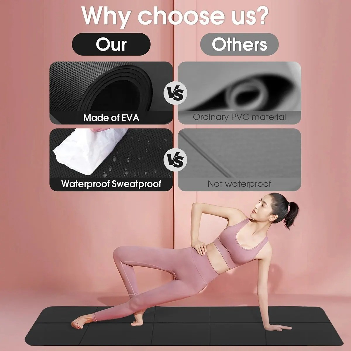 Yoga mat sports fitness EVA comfortable foam 4mm thick yoga mat sports yoga and