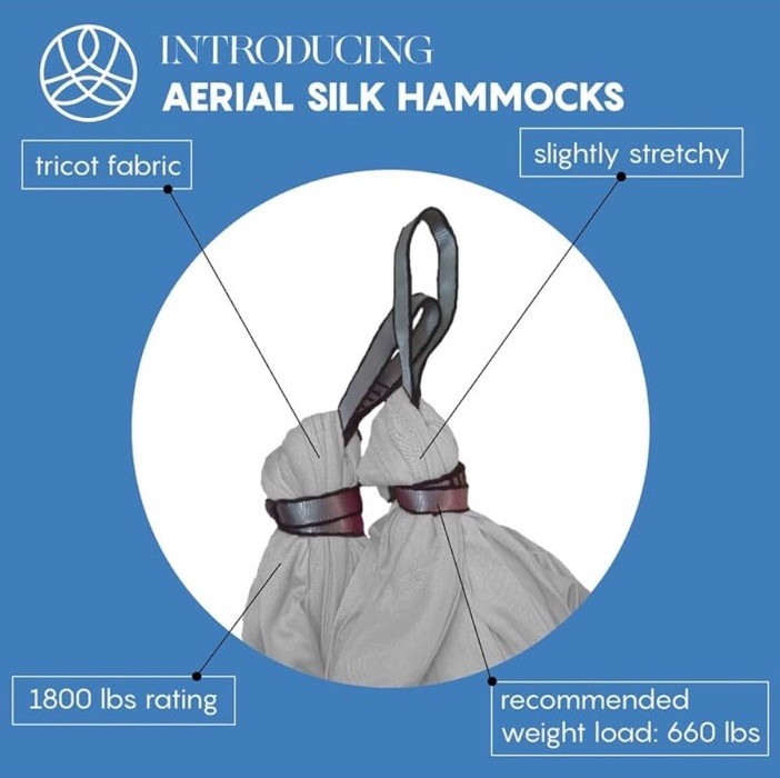 Aerial Silk Yoga Hammock & Swing for Home Inversion Exercises Starter Kit for