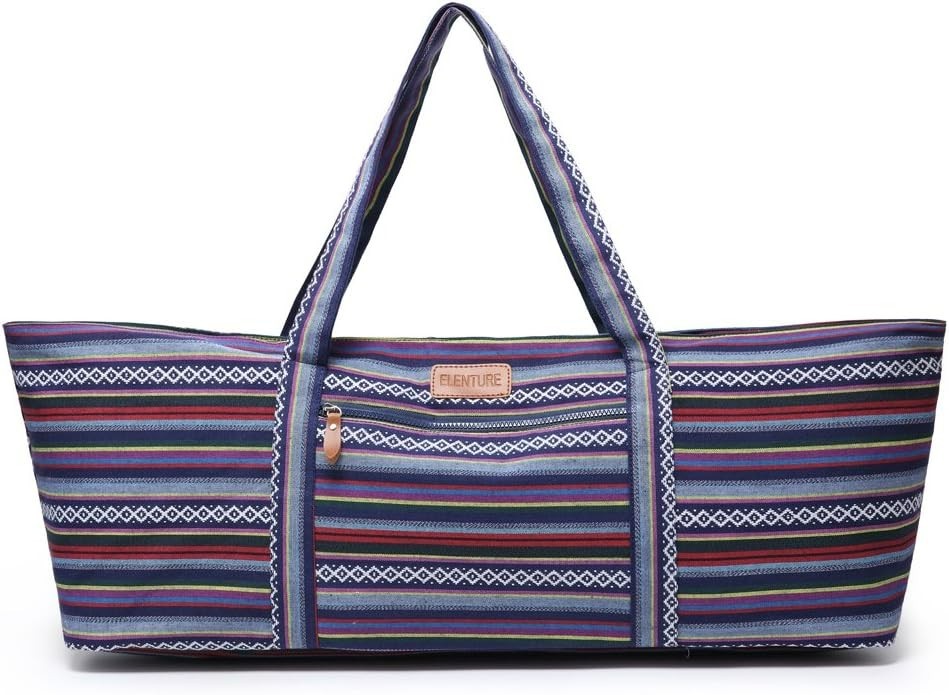 Large Yoga Mat Bag Travel Gym Bag for Pilates Office Beach Multicolor Striped