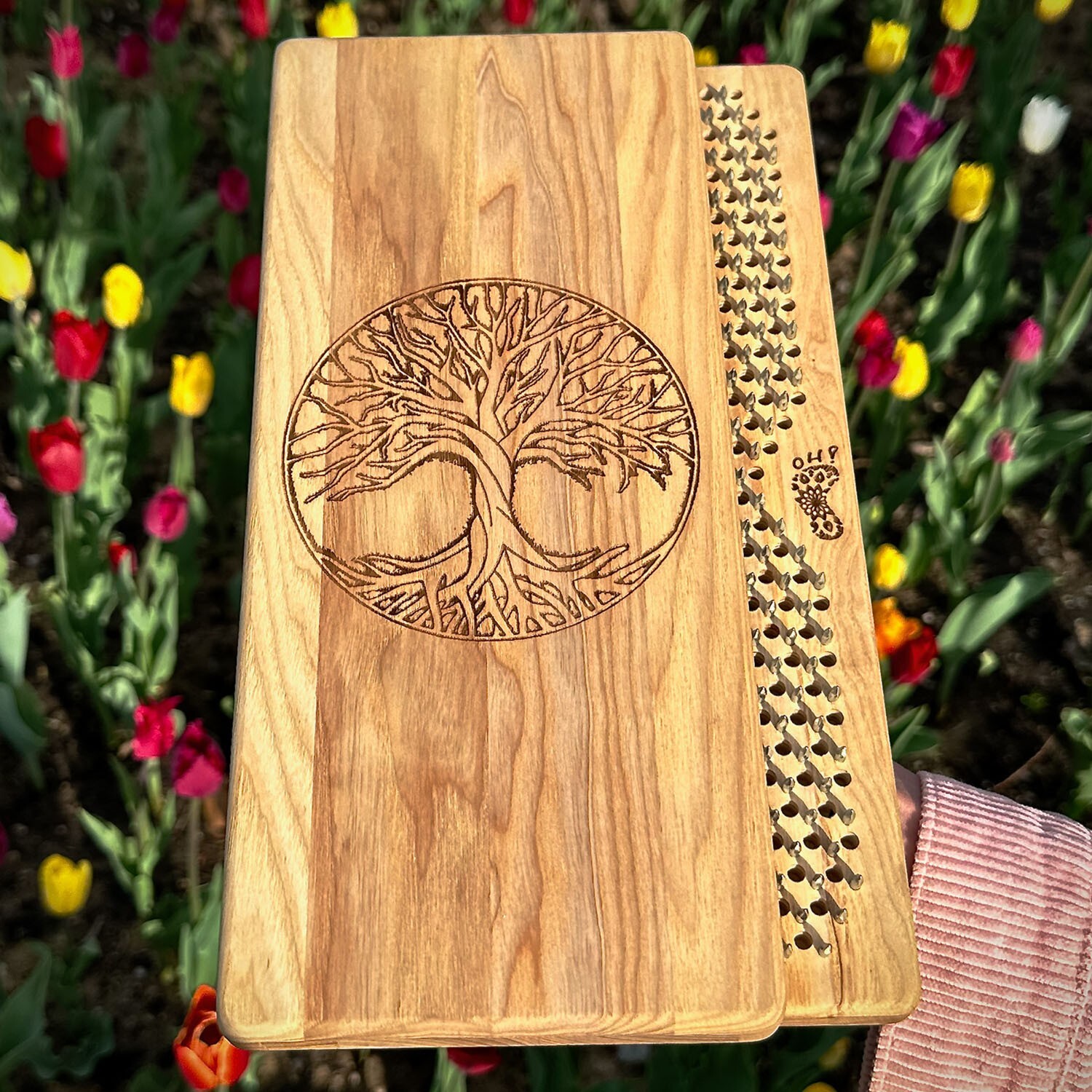 Sadhu board for Beginners from 100% Ash wood , Nails Step 10mm, Tree of Life