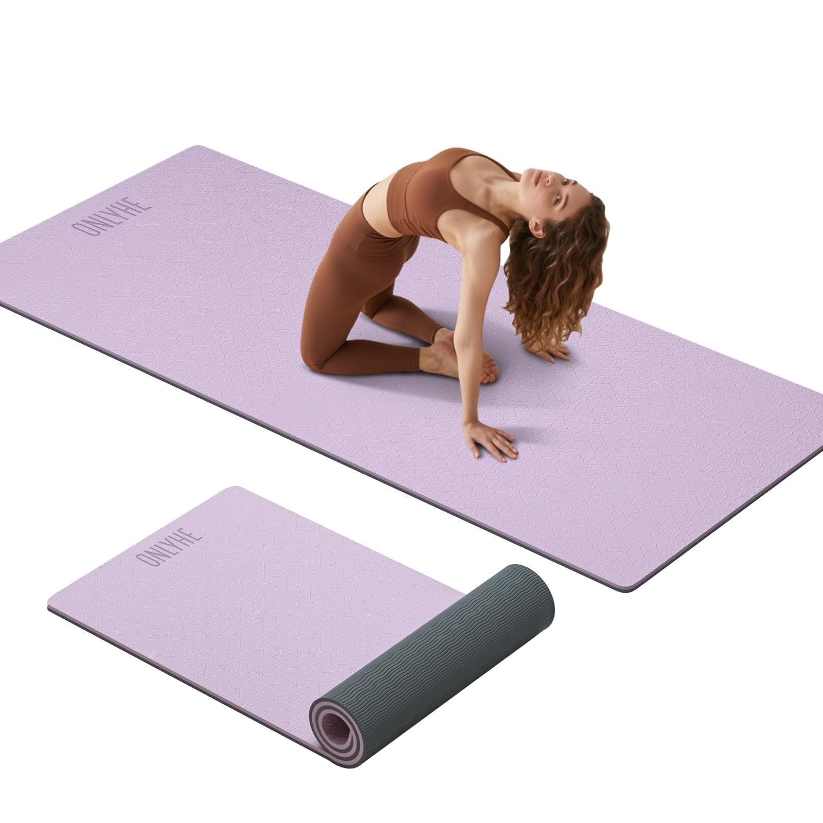 Extra Thick 12mm TPE Exercise Yoga Mat with Strap, 72&Prime;L x 24.8&Prime;W Non-slip Wor…