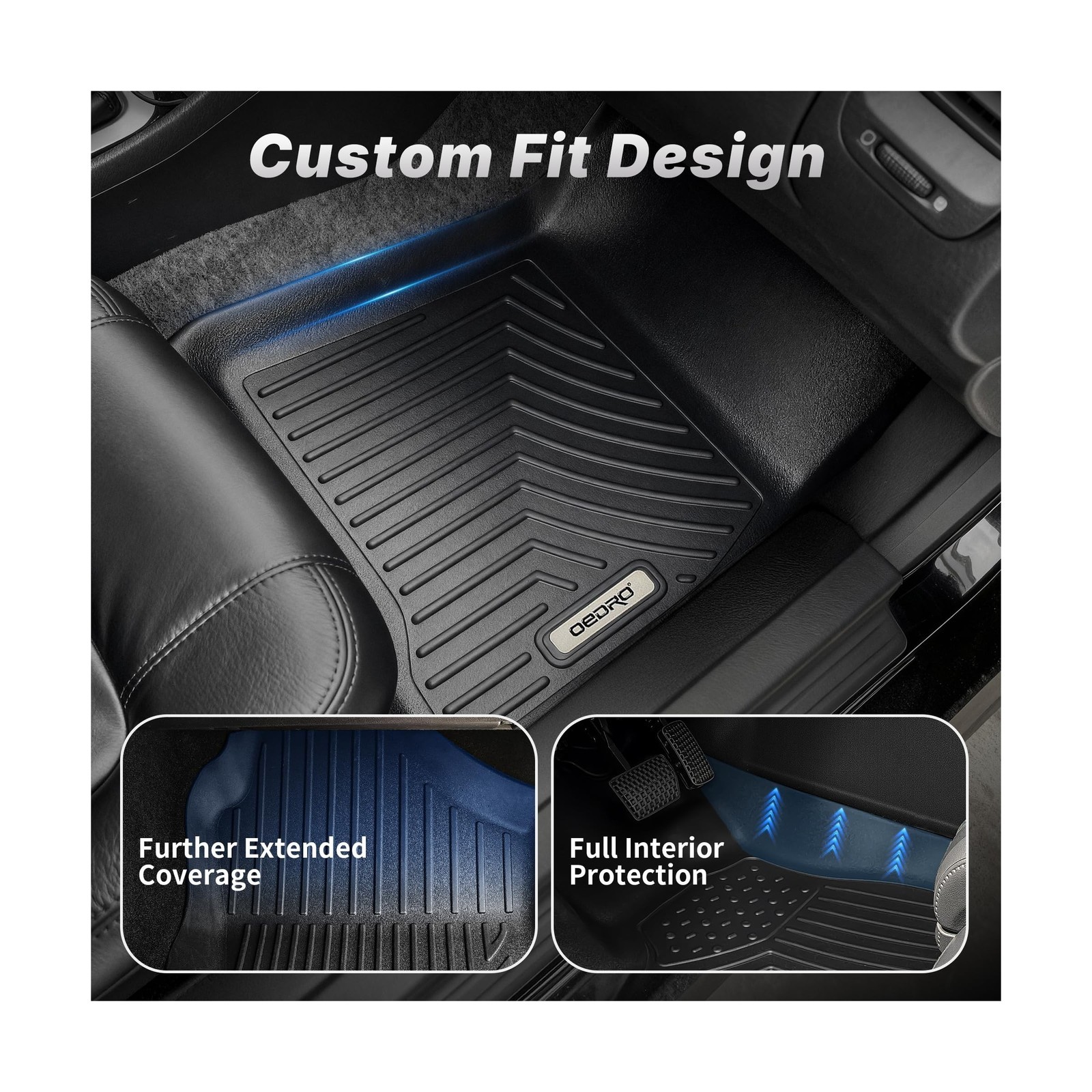 Floor Mats Fit For Honda Odyssey 11-17, 3-Row TPE Full Set