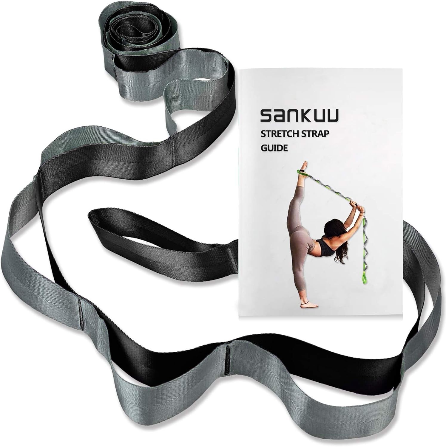 Yoga Stretching Strap Nylon 98in 12 Loops Physical Therapy Fitness Equipment