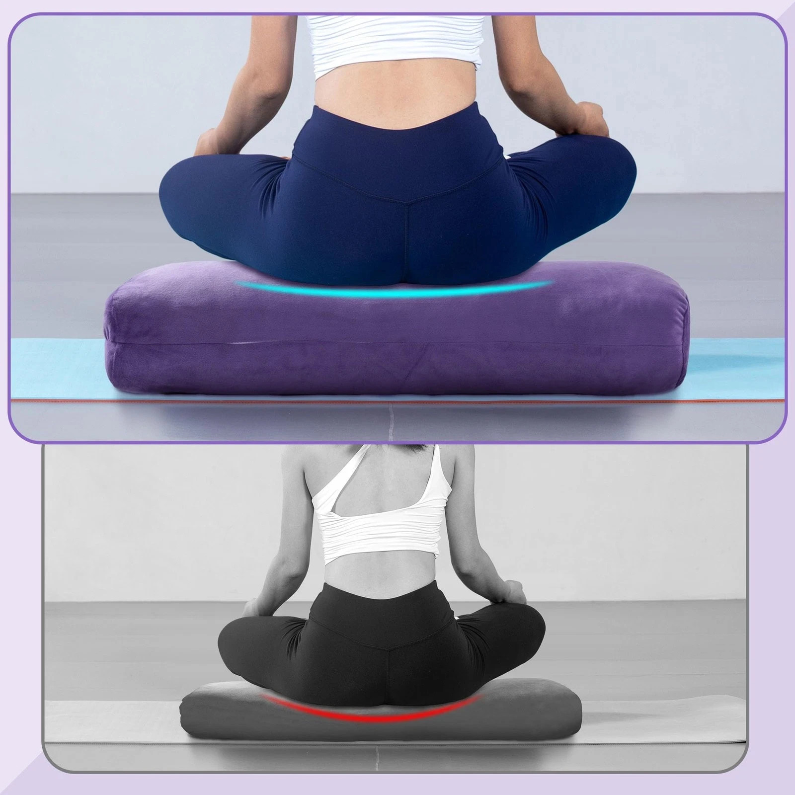 Yoga Bolster Pillow, Rectangular Bolster for Restorative Yoga & Meditation, P…