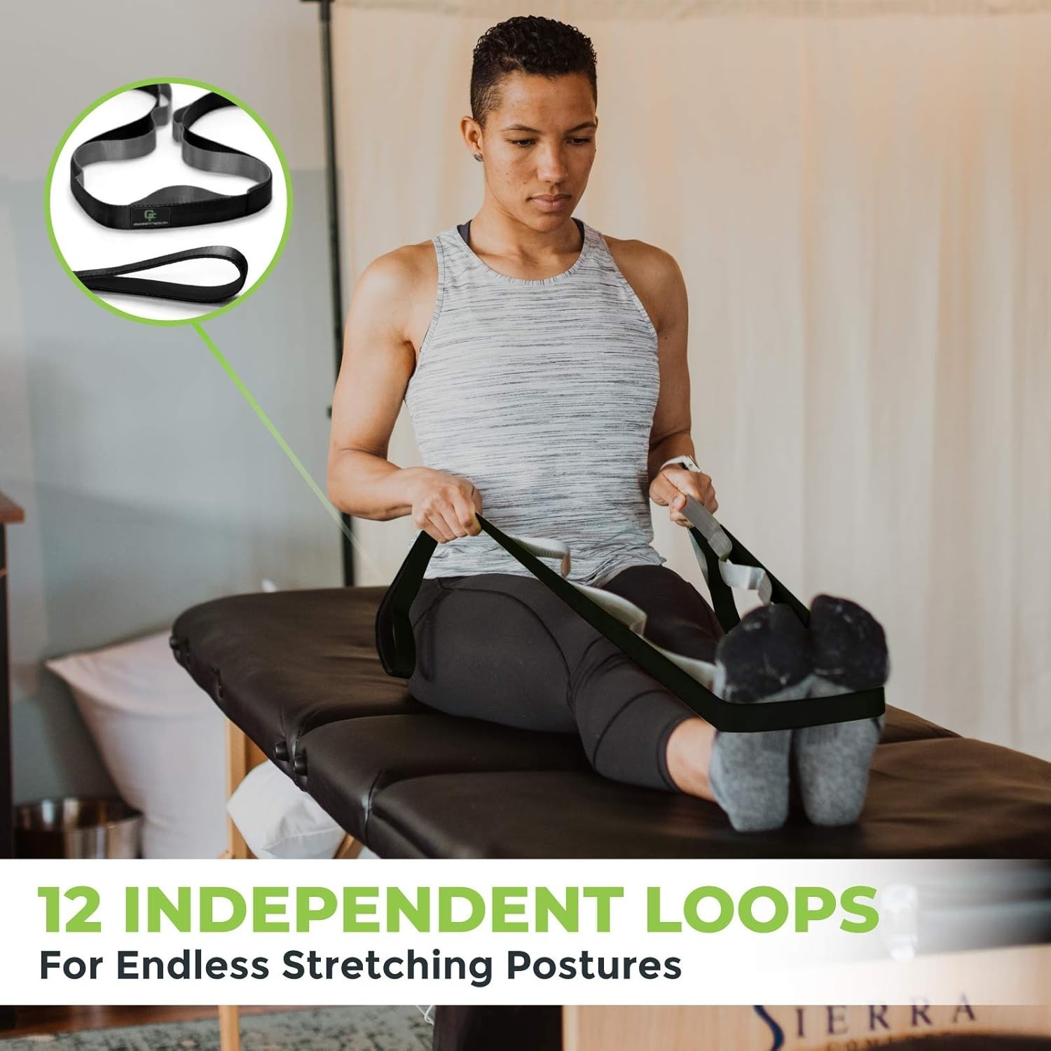 Stretching Strap for Physical Therapy, 12 Multi-Loop Stretch Strap 1&Prime; W x 8&prime; …
