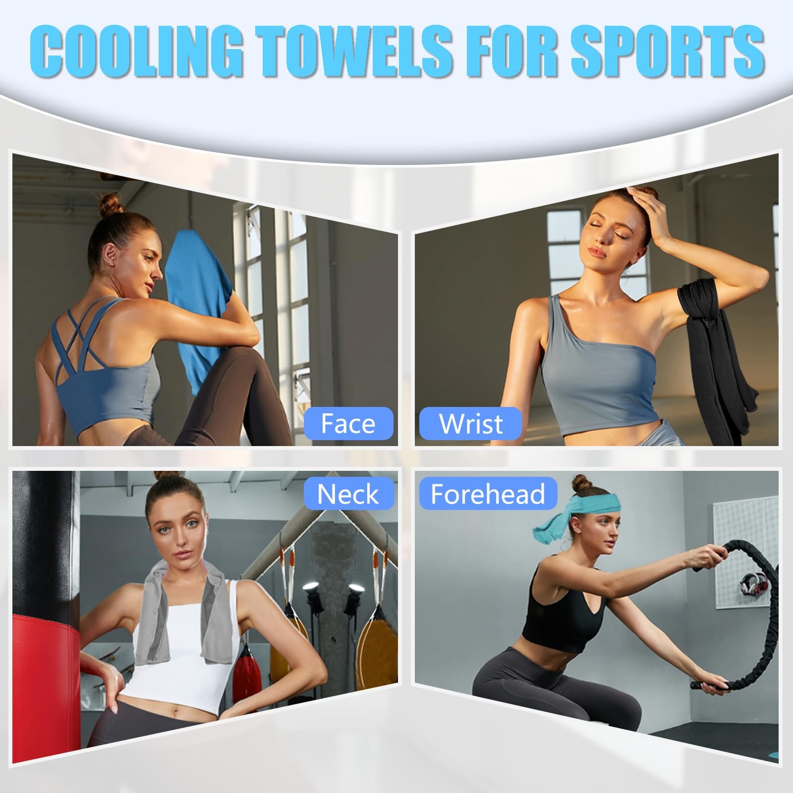 PAWPRO 4 Packs 40 inches by 12 inches, Light Blue/Royal Blue/Black/Grey