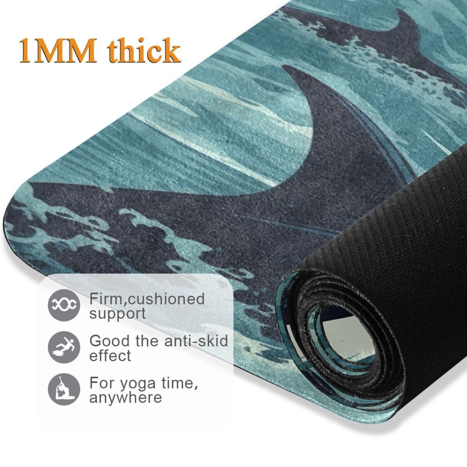 Yoga Mat Foldable Exercise Mats Gym Non Slip Workout Mat for Women and Men Pi…