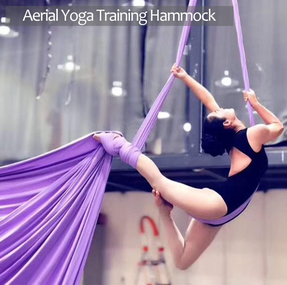 Deluxe Aerial Silks Equipment Set – 11 Yards Aerial Yoga Hammock Swing for Acrob