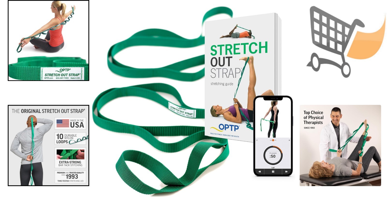 Stretch Out Strap Polyester 6ft Flexibility Mobility Exercise Physical Therapy