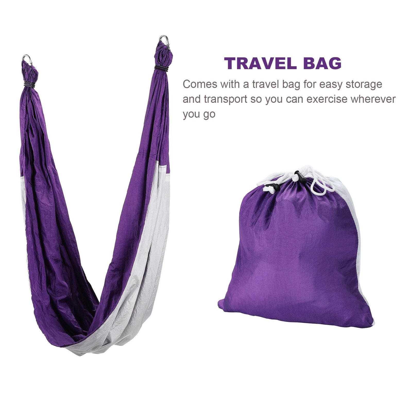 ZELUS Aerial Yoga Swing Sling Strong Yoga Hammock Kit Set Trapeze Inversion E…