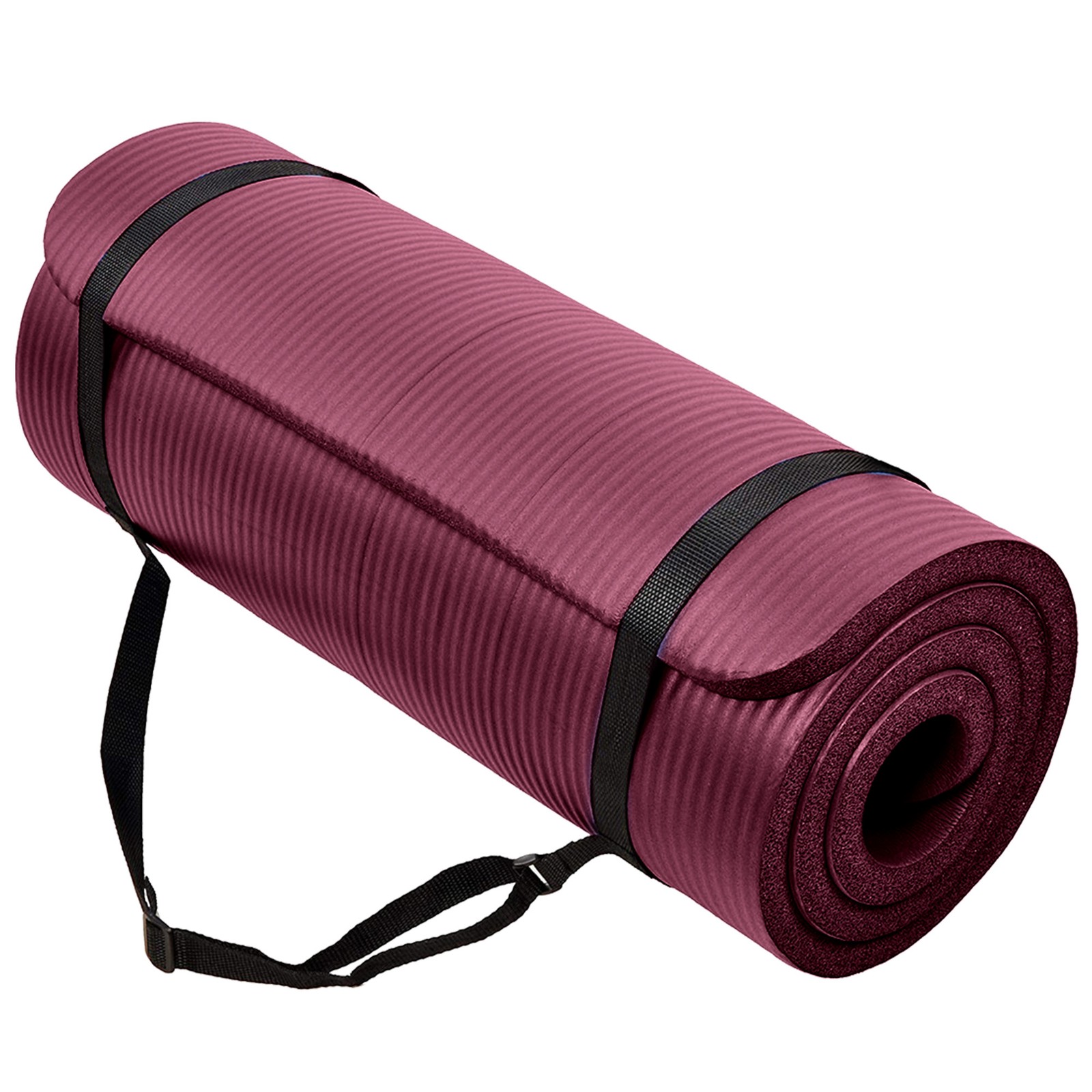 BalanceFrom Yoga Mat, 1&Prime; Extra Thick Exercise Pilates Mat, Deep Wine (Used)