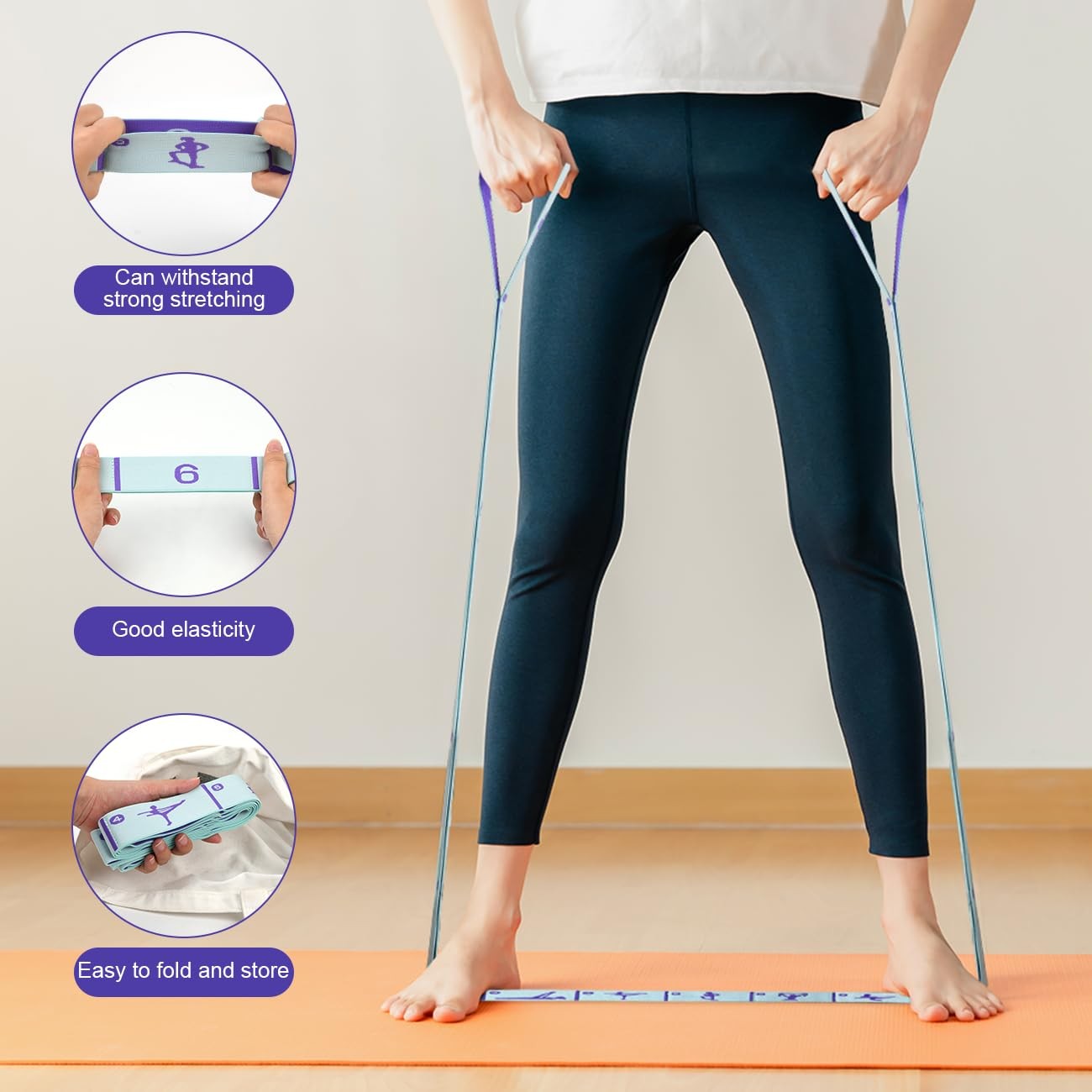 Elastic Yoga Stretching Strap with Loops,Stretch Straps For Physical Therapy,…