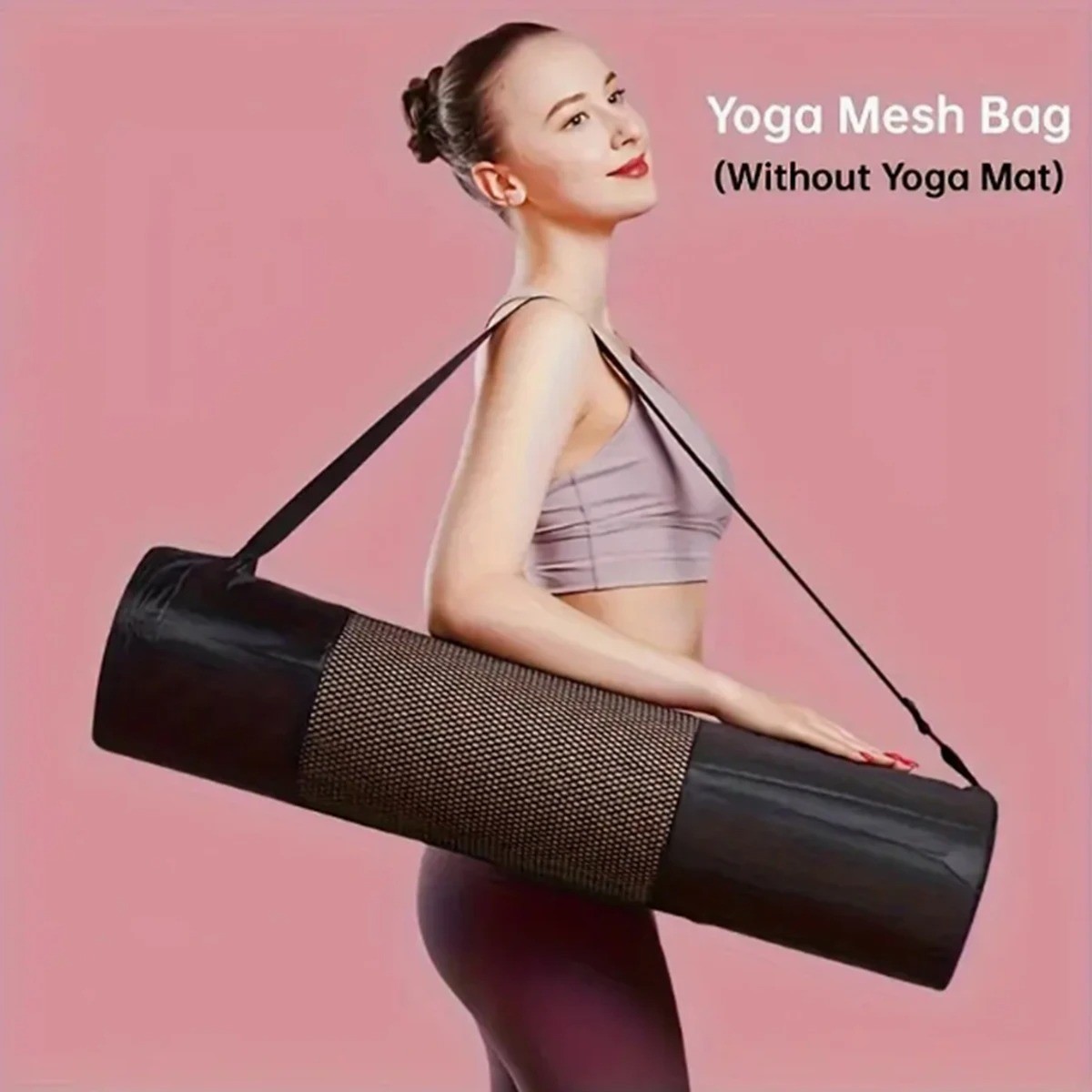Yoga Mat Storage Bag Mesh Carrier with Shoulder Strap Oxford Fabric