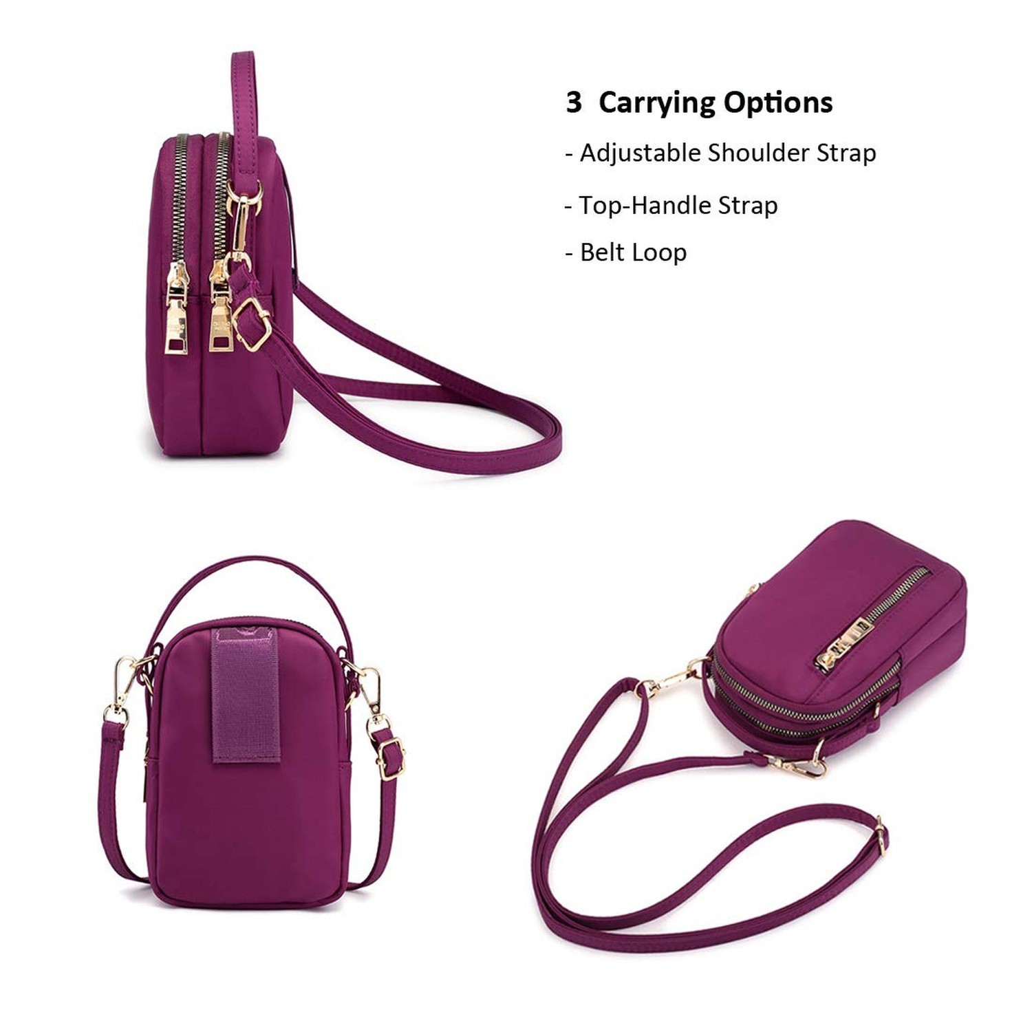 Small Women Travel Crossbody Bag Cell Phone Purse Pouch Handbags Waist Wallet…