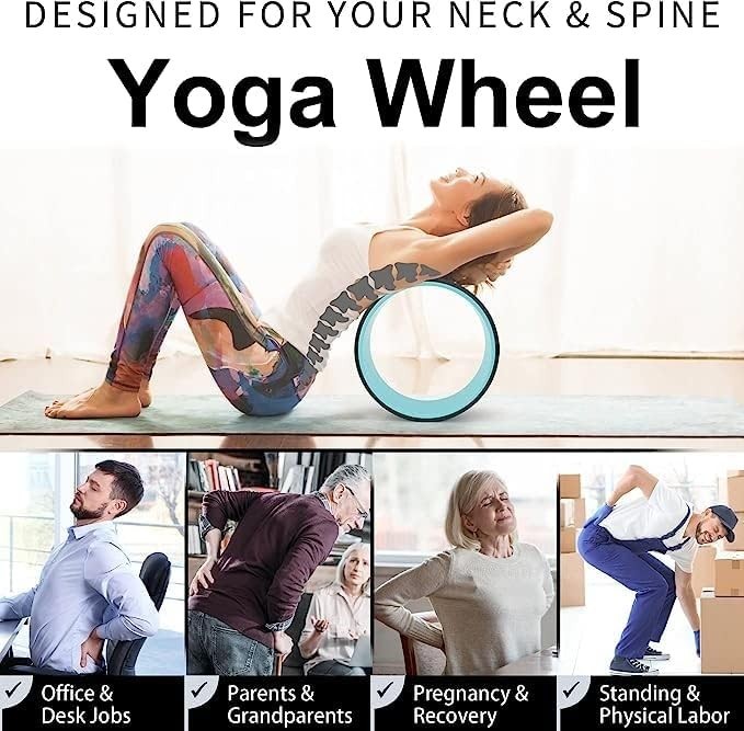 Yoga Wheel for Back Pain Relief, Back Roller Wheel with Extra Cushion, Wider …