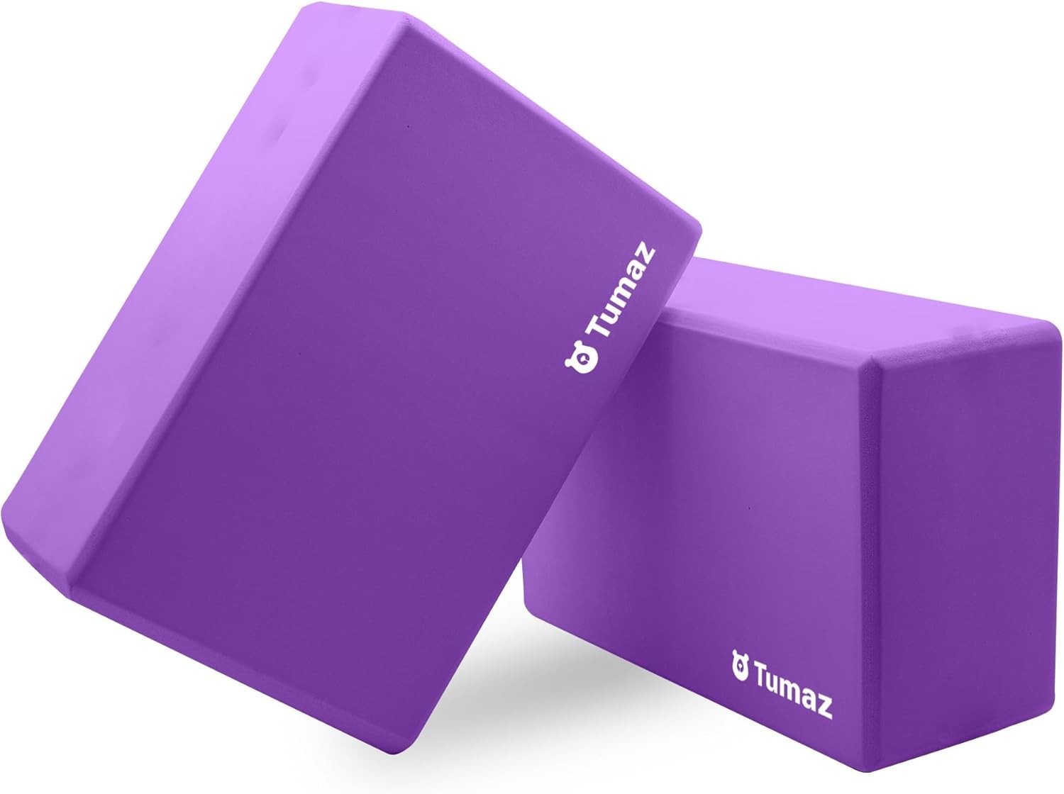 Non-Slip Yoga Blocks 2-Pack – High Density/Lightweight EVA Foam & Natural Cor…