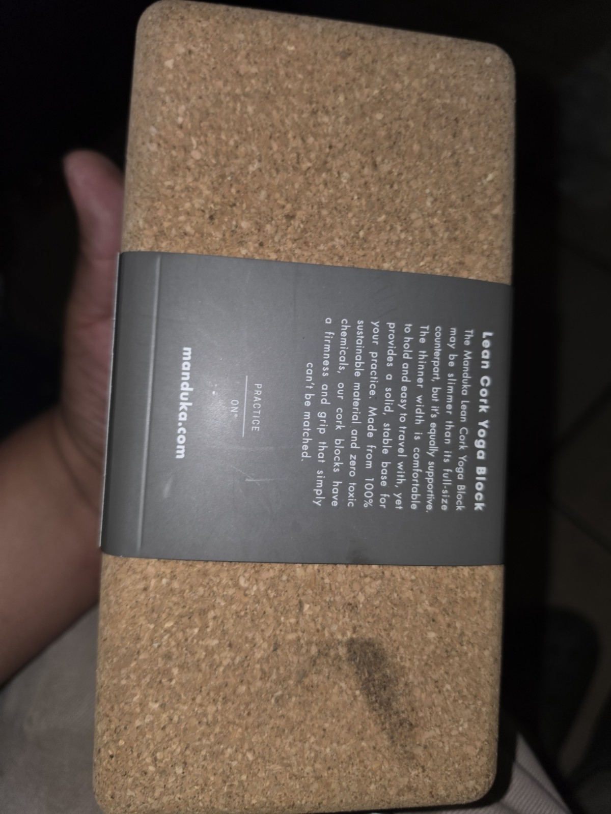 Manduka Cork Lean Yoga Block – Resilient 3&Prime; x 4&Prime; x 8.5&Prime;,