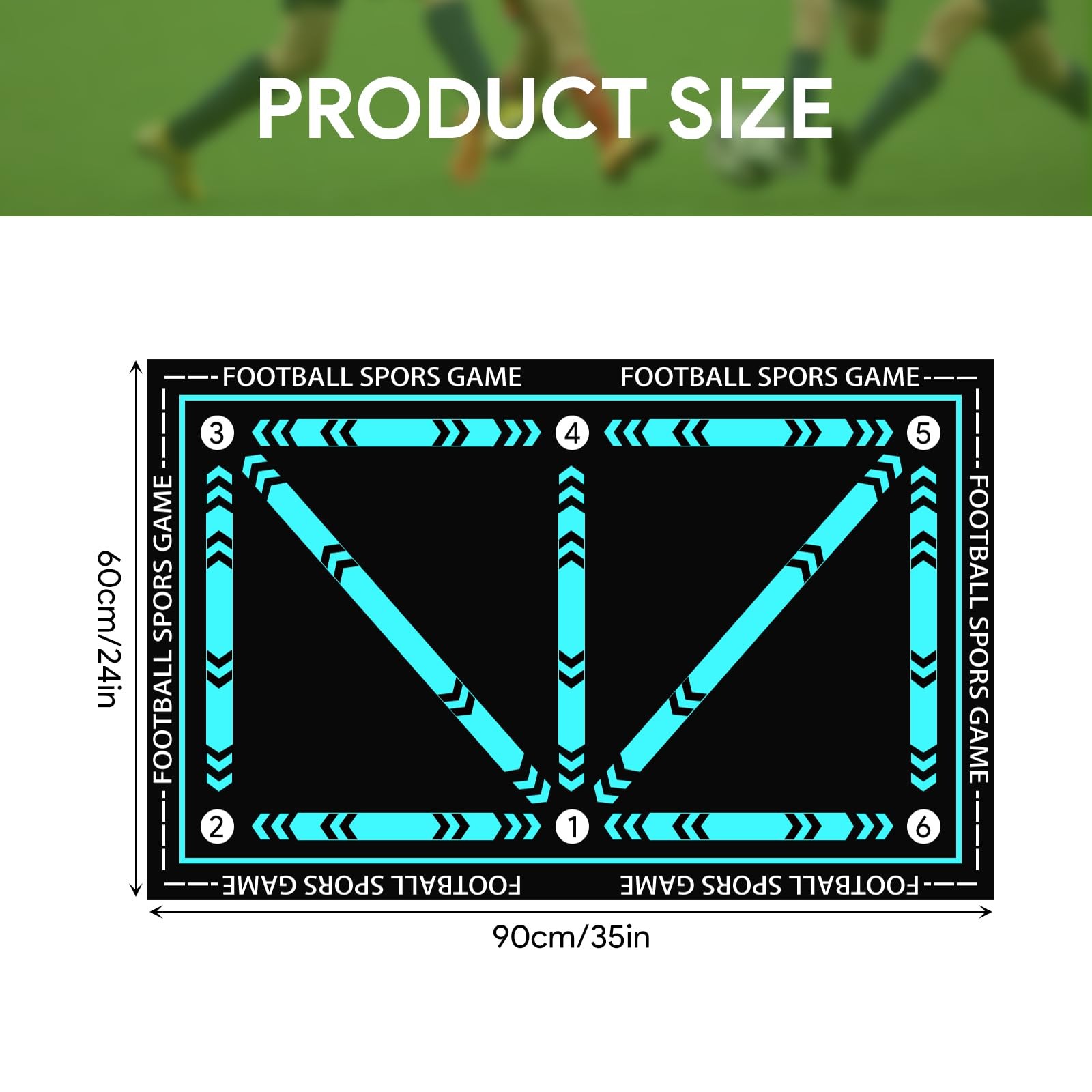 Football Training Mat, 90 x 60cm Soccer Mat, Non Slip Shock Absorbing Fu…
