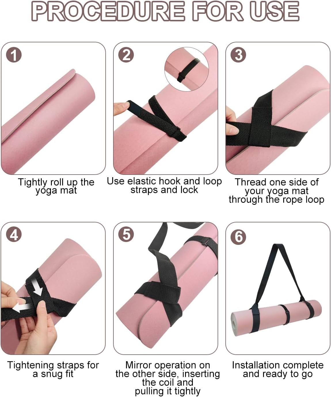 Yoga Mat Carrier, Premium Yoga Strap for Carrying Yoga Mats with Adjustable Hook