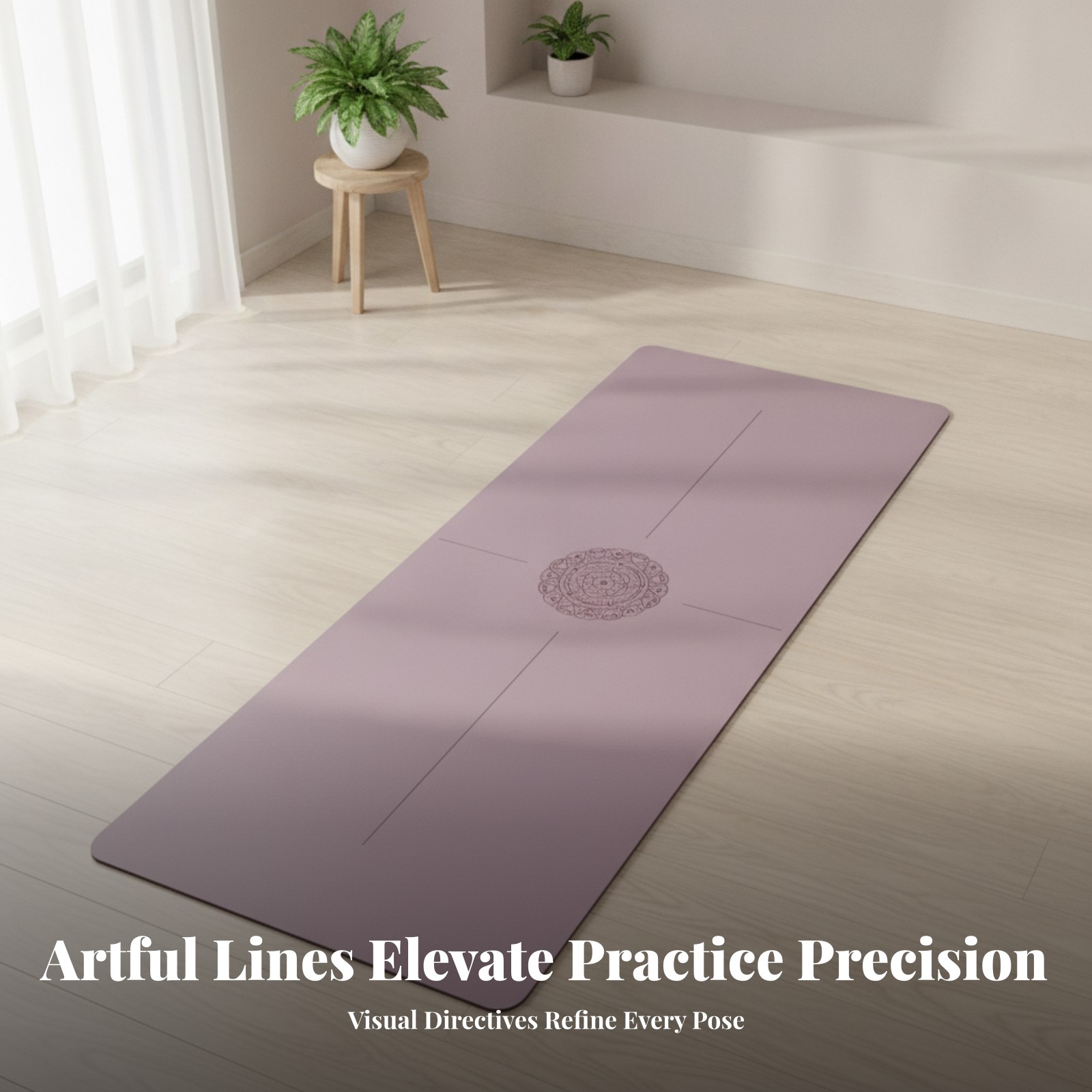 Exercise Mat Solid Color Alignment Exercise Mat Rounded Corners