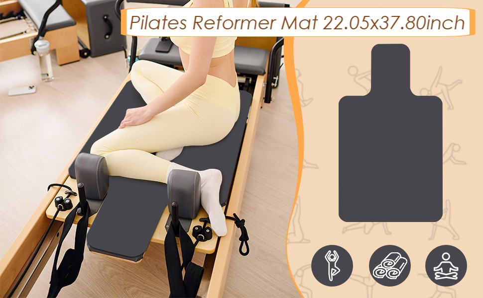Pilates Reformer Mat PU Rubber Portable Thick 1mm Professional Meditation