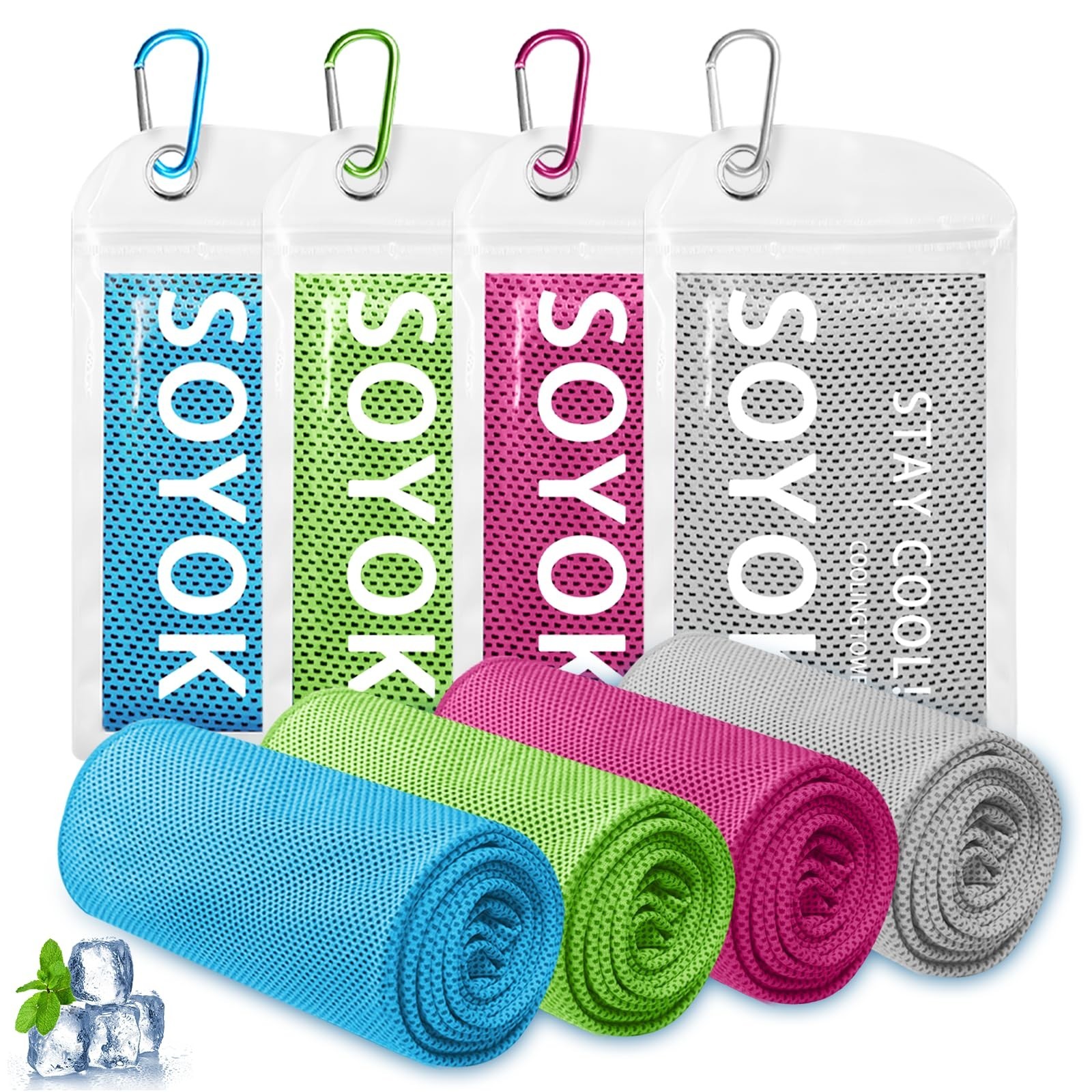 4 Packs Cooling Towel, 40&Prime; x 12&Prime; Microfiber Cooling Towels for Neck and Face,…