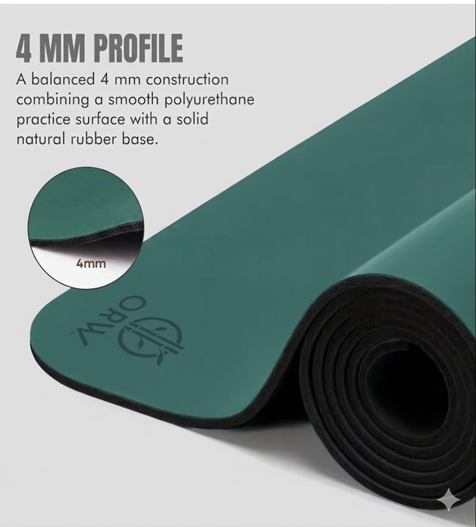 Yoga Mat PU Rubber, Non 72 x 24 inches, Blackish Green Rubber 72×24