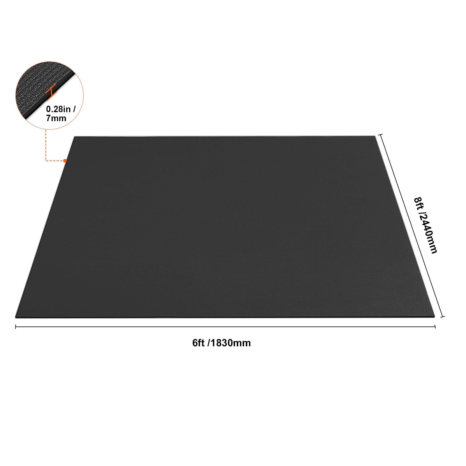 Uimoso Exercise Mat Non Slip Yoga Mat Gym Fitness Pilate Workout Mat (8x6ft)