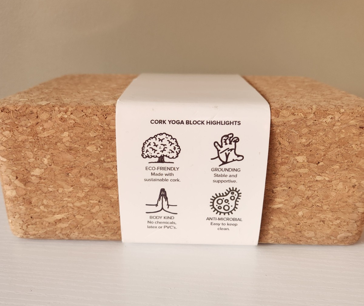 Yoloha Cork Yoga Block Eco Friendly Natural Non Slip 9×5.5×3.5&Prime;