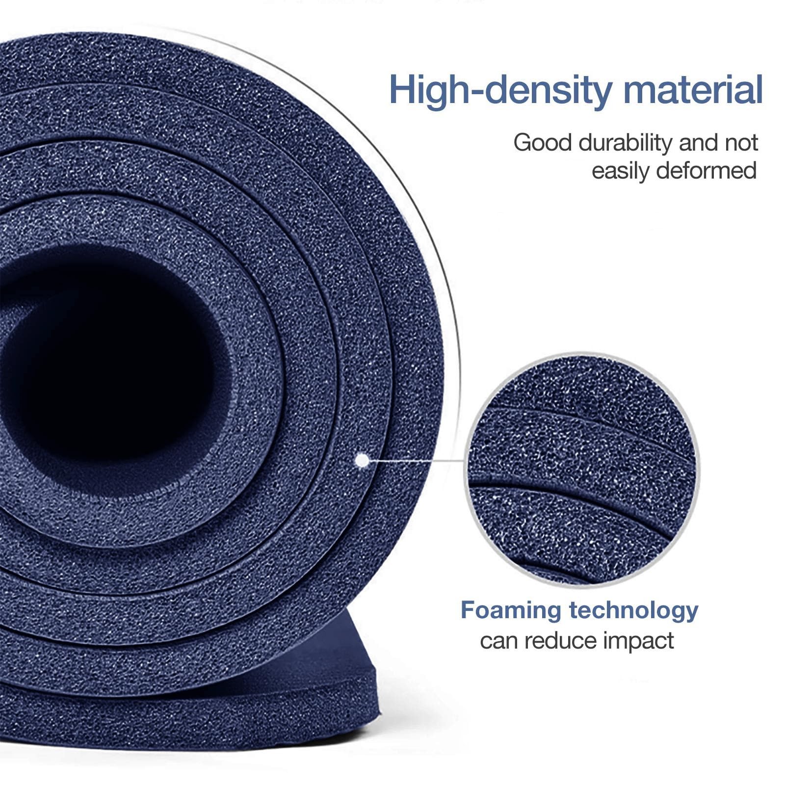 Gruper Thick Yoga Mat Non Slip, Large Size 72 x 24 x 0.4 inches, Navy Blue