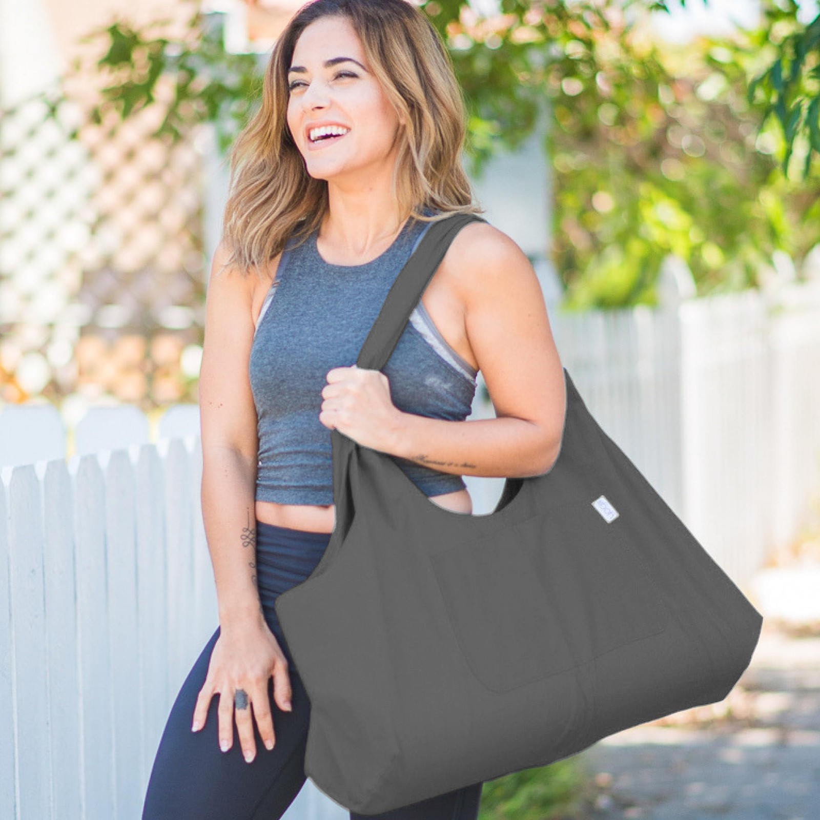 Yogiii Yoga Mat Bag | The ORIGINAL YogiiiTotePRO | Large L, Ash Gray