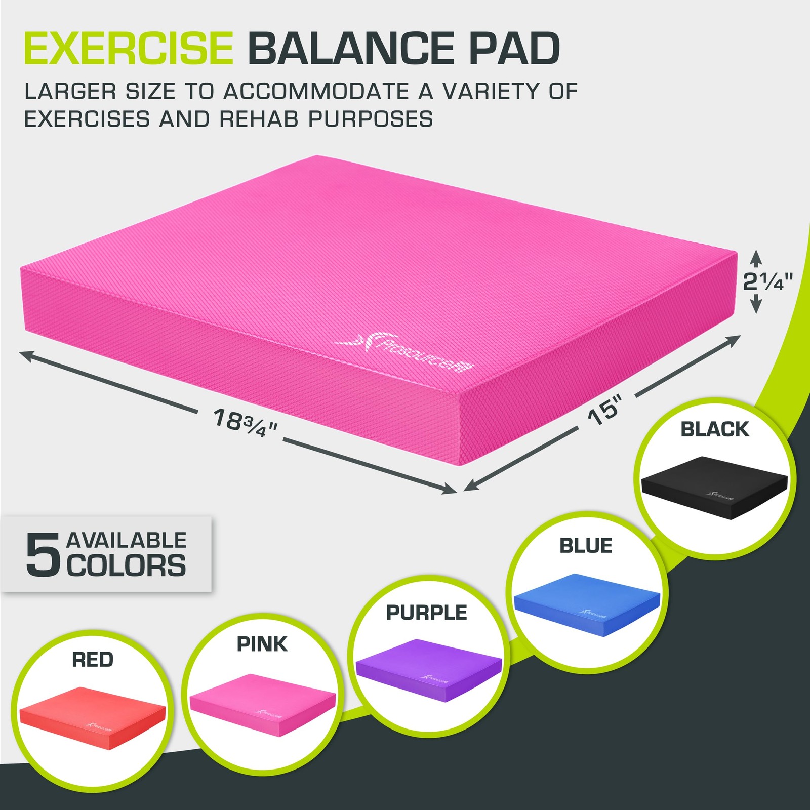 Exercise Balance Pad Large Cushioned Non-Slip Foam Mat Knee Yoga 15×19 Inch