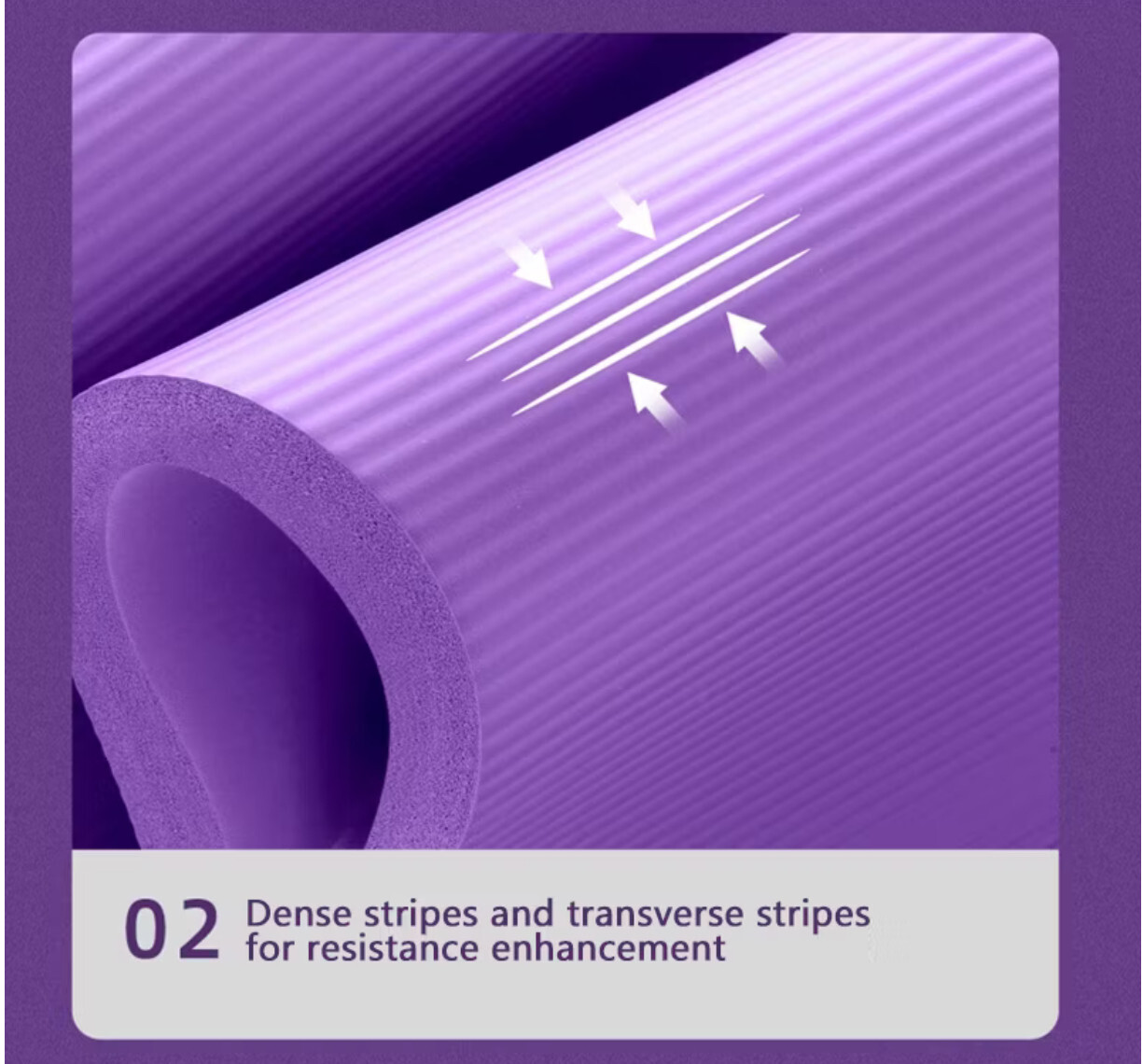 Purple Yoga Mat 10mm Thick Non-Slip 183x61cm + FREE Carry Bag Home Fitness