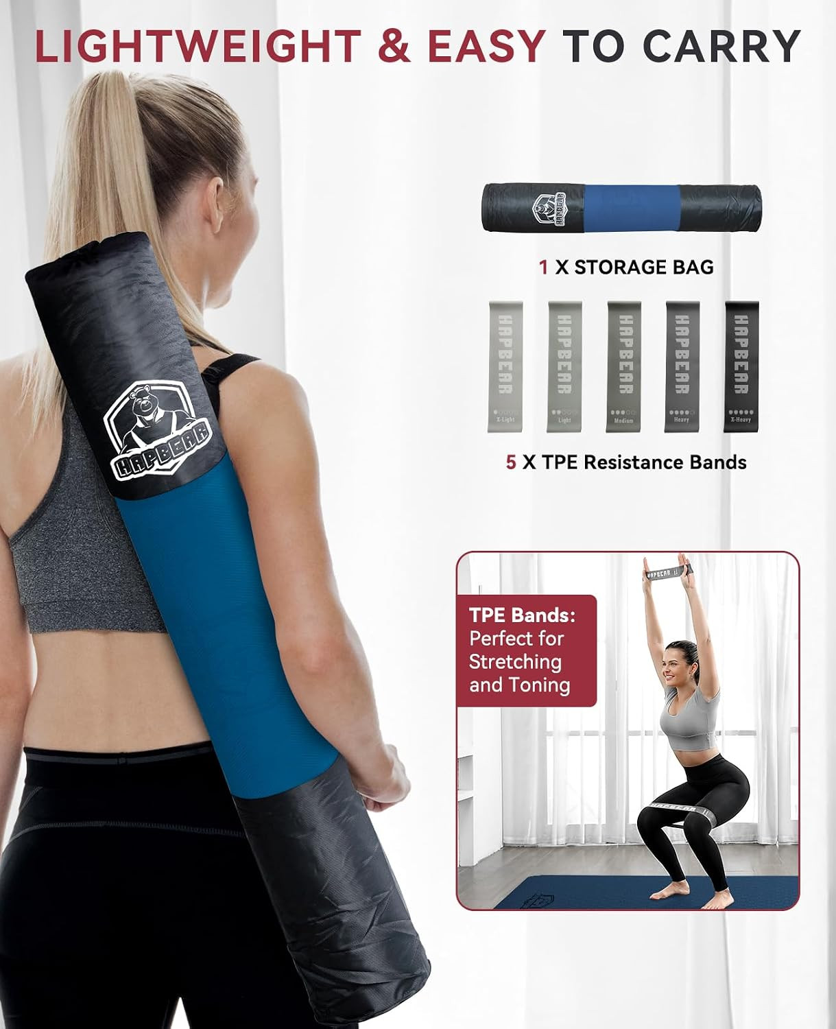 Large Yoga Mat – 72&Prime;X36&Prime;X6Mm (1/4 Inch), Extra Wide Non-Slip Exercise Mat for Ho